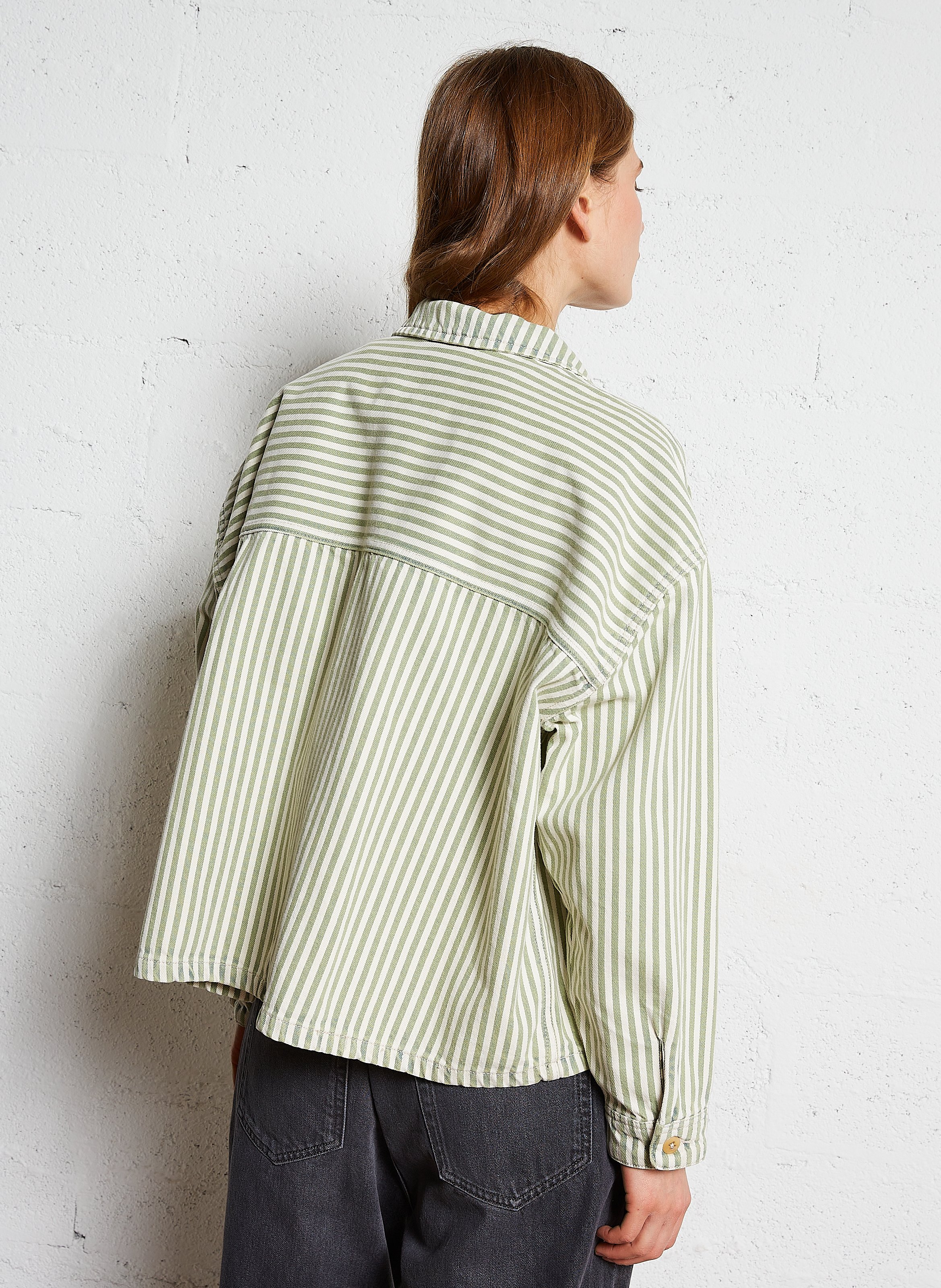 Veste chemise rayée en jean BELLEROSE Bleu