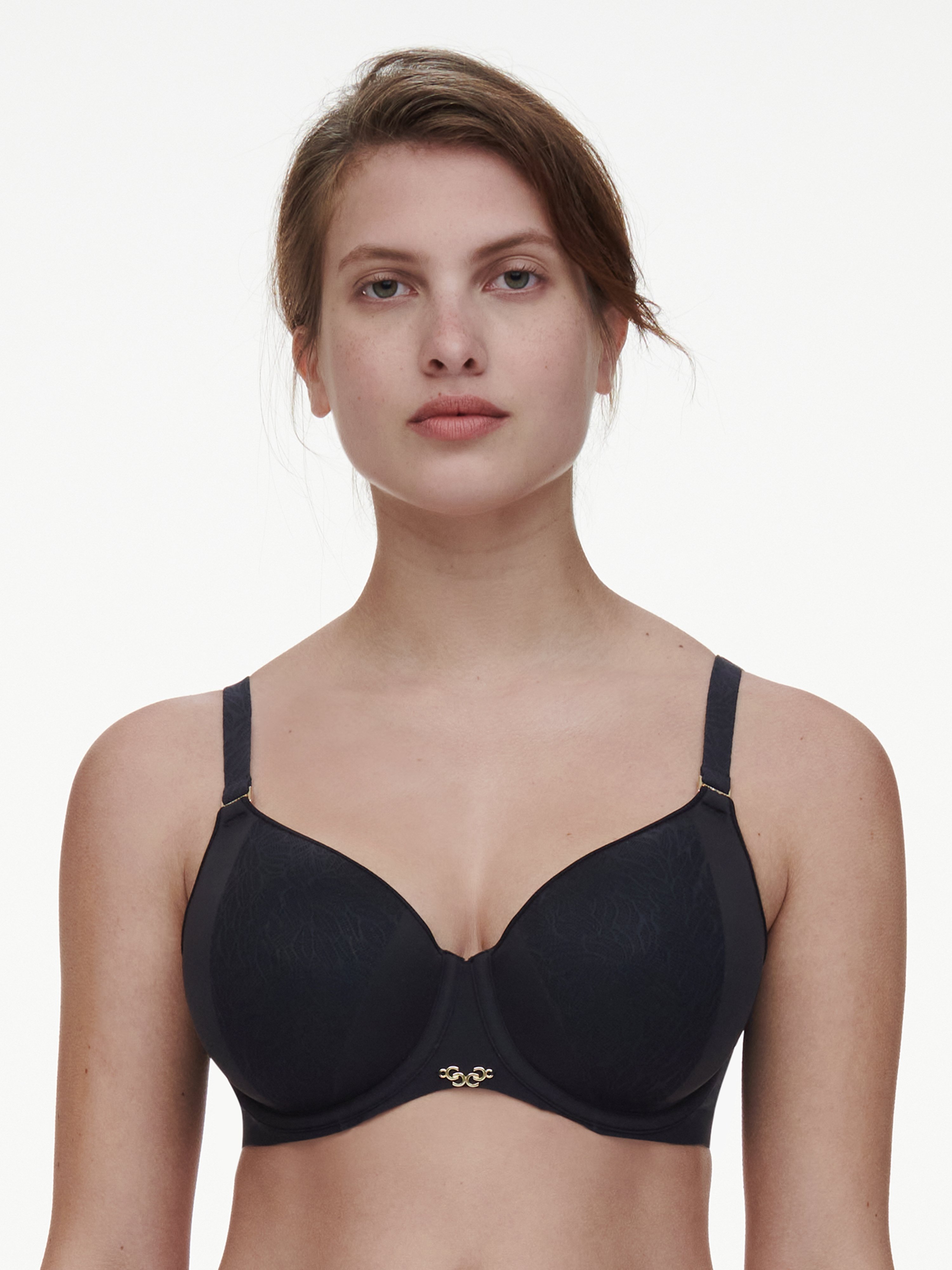 Molded lace spacer full coverage bra CHANTELLE Black
