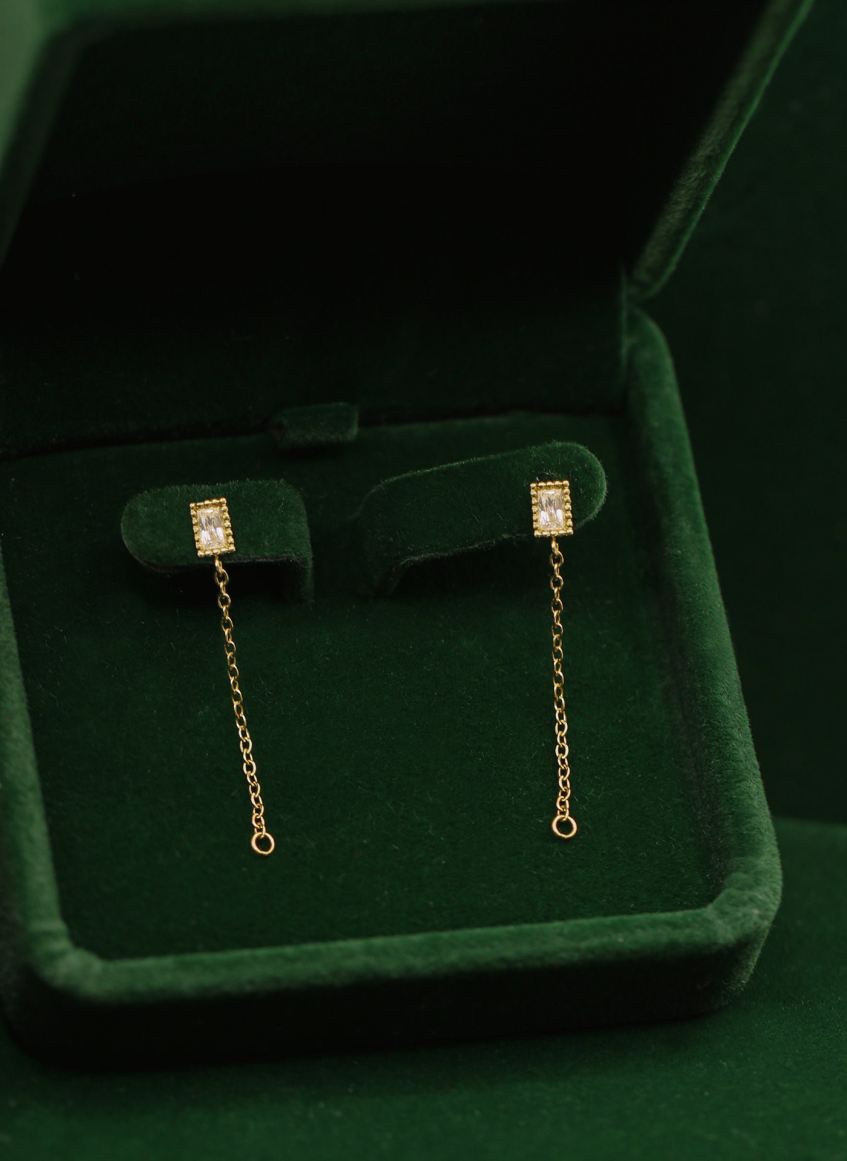 Star-studded rectangle hoop earrings AEC Paris Golden