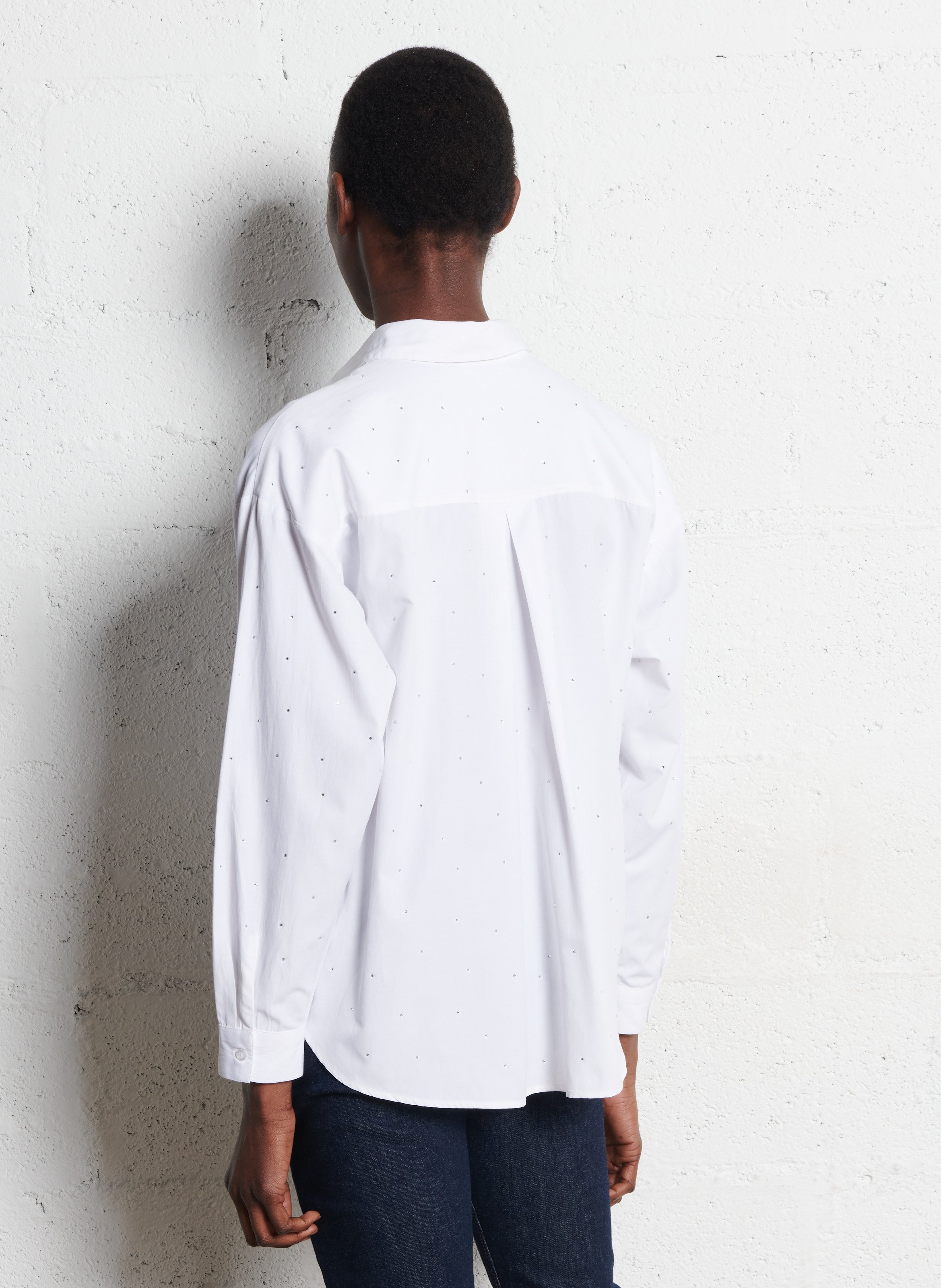Cotton and jersey shirt ONE STEP White