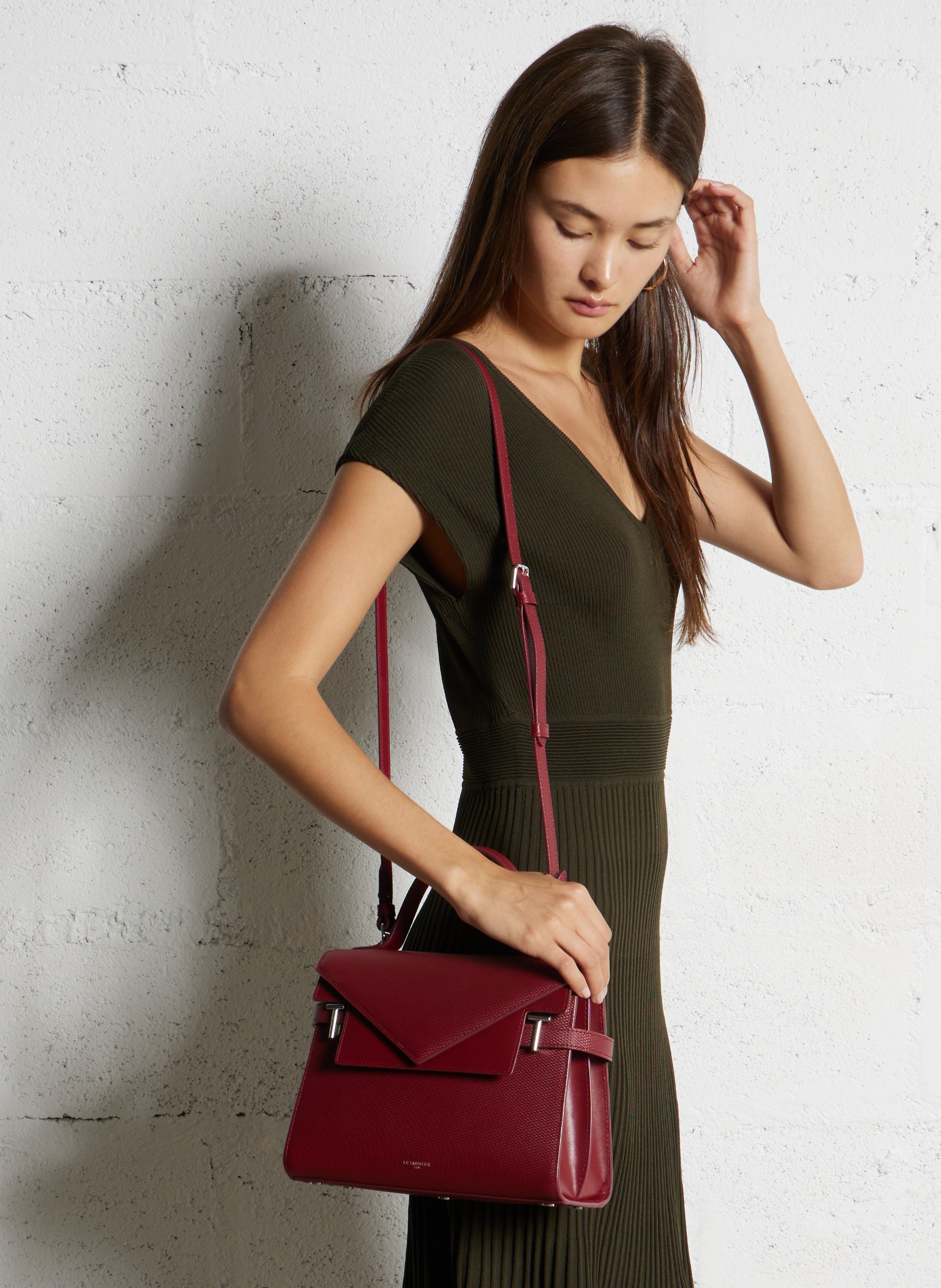 Sac en cuir LE TANNEUR Rouge