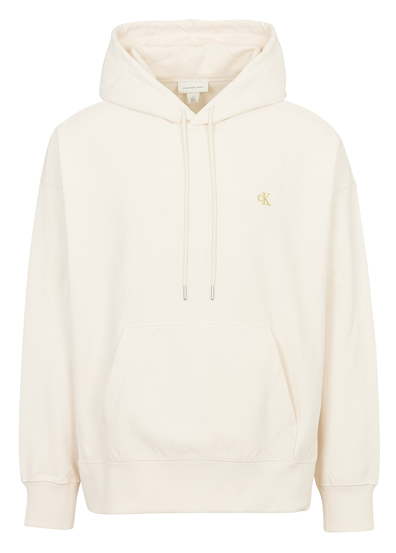 Sweat à capuche uni en coton mélangé CALVIN KLEIN Blanc