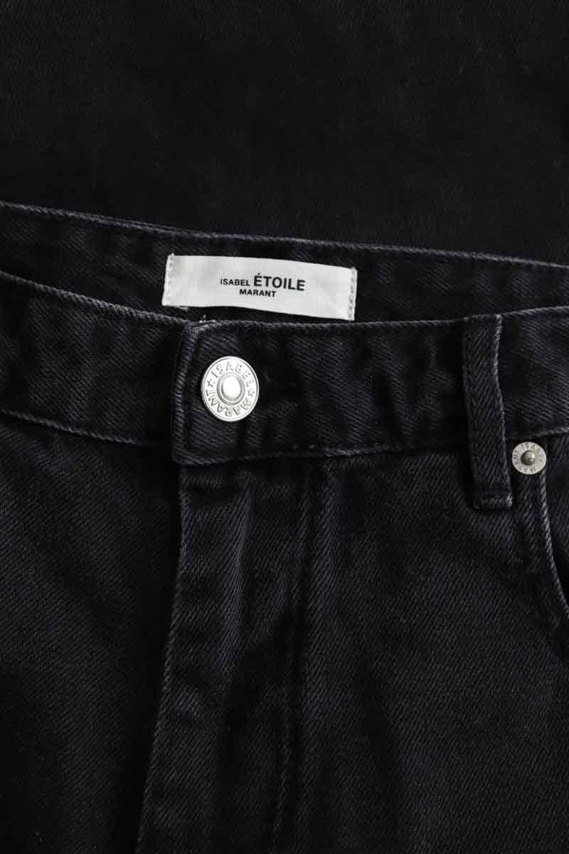 Slim-fit stretch cotton jeans with regular waist ISABEL MARANT - Seconde Main Black