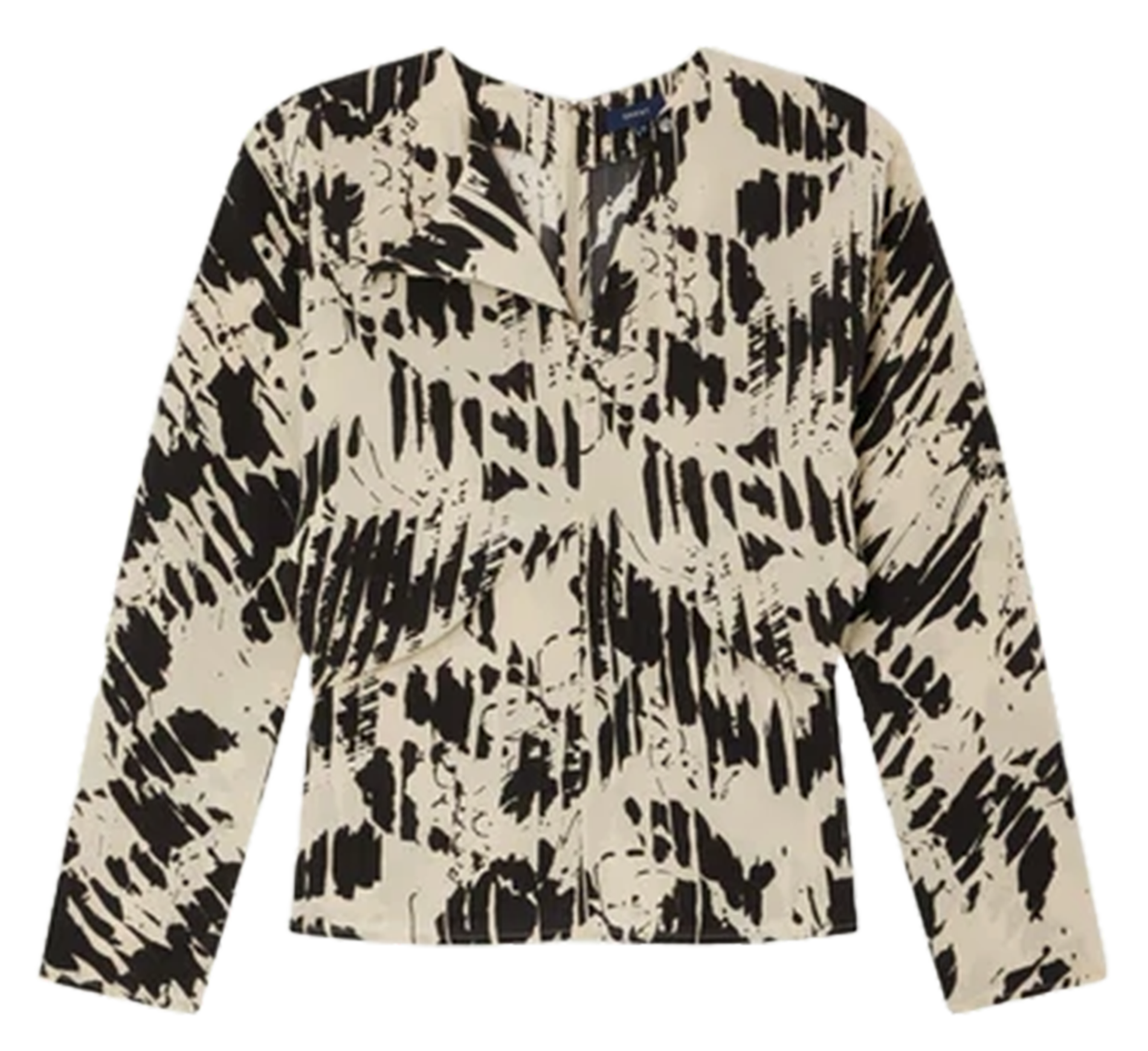 Rundhalsausschnitt Seidenkreppbluse Mehrfarbig