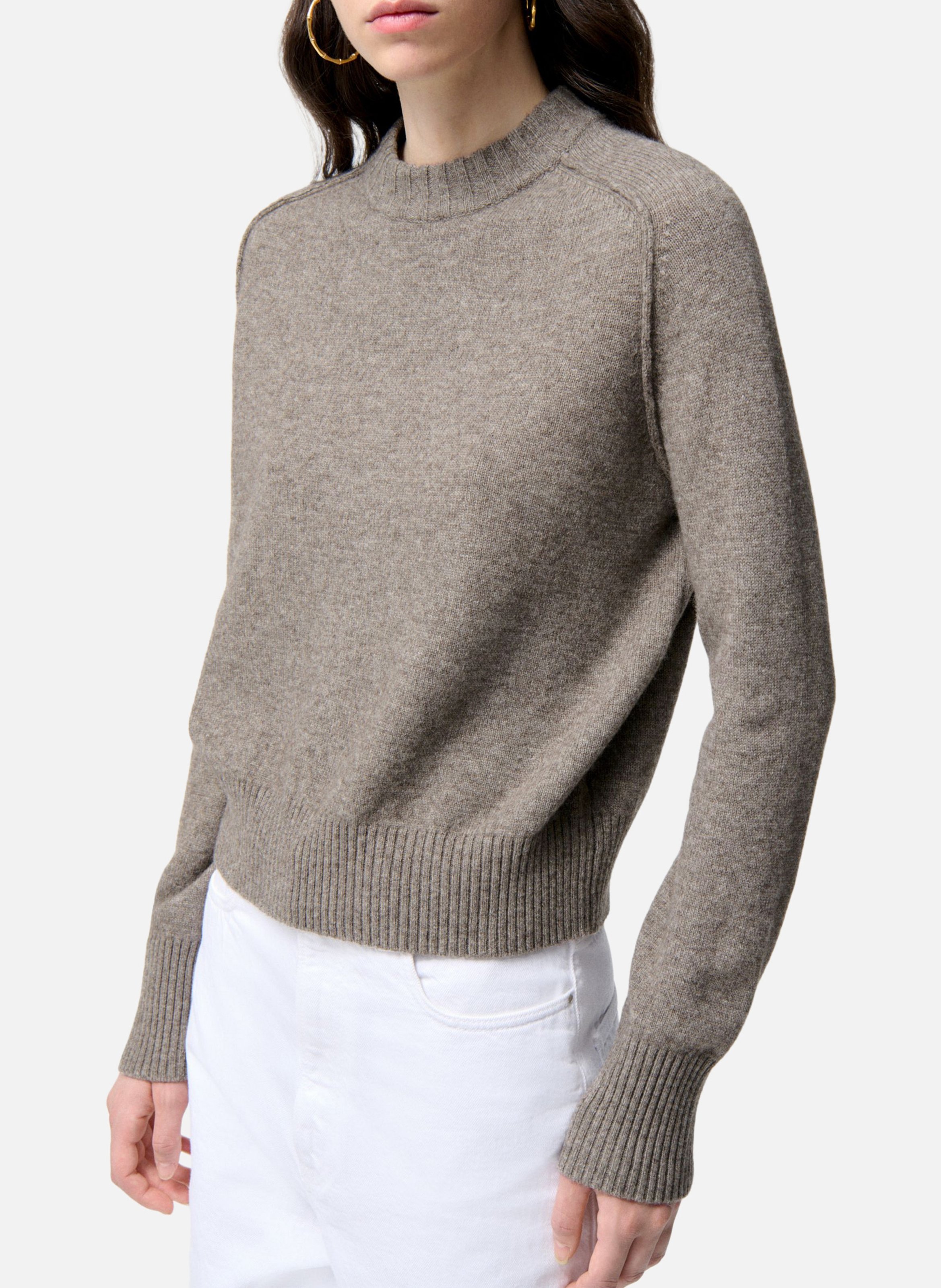 Pull col rond en laine mélangée VANESSA BRUNO Gris