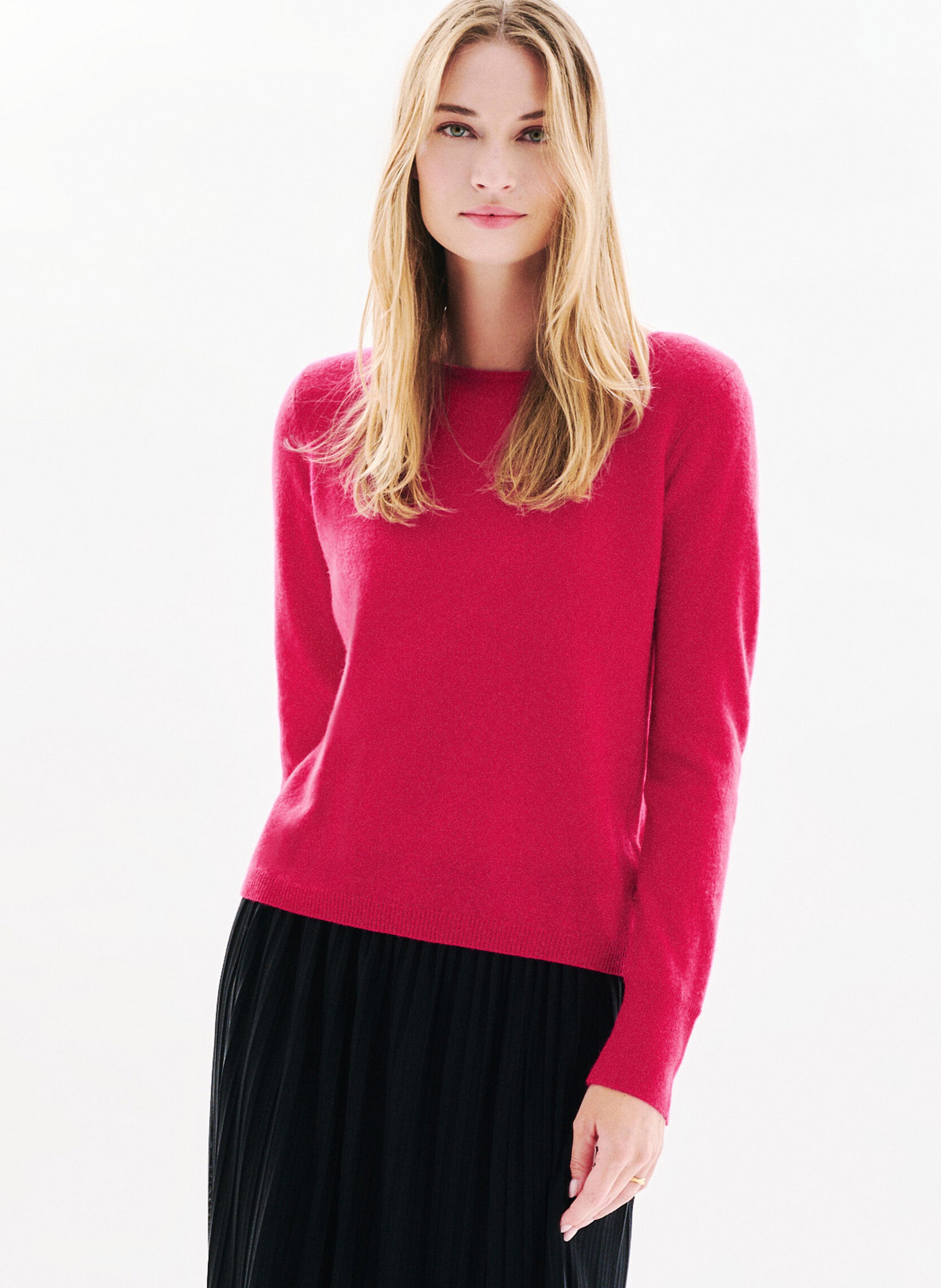 Pull en cachemire col bateau CAROLL Rose