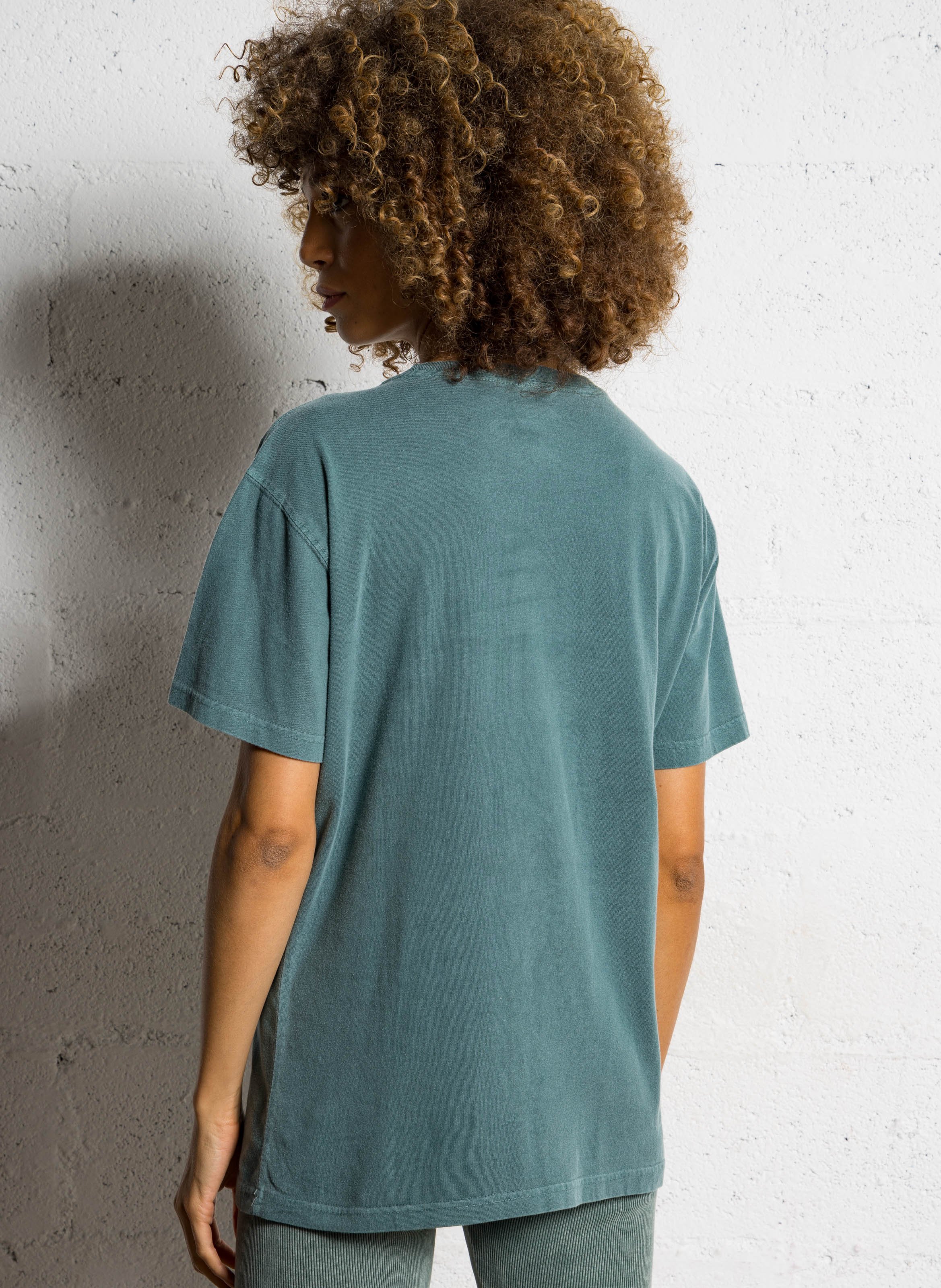 Tee-shirt col rond sérigraphié en coton NEWTONE Vert