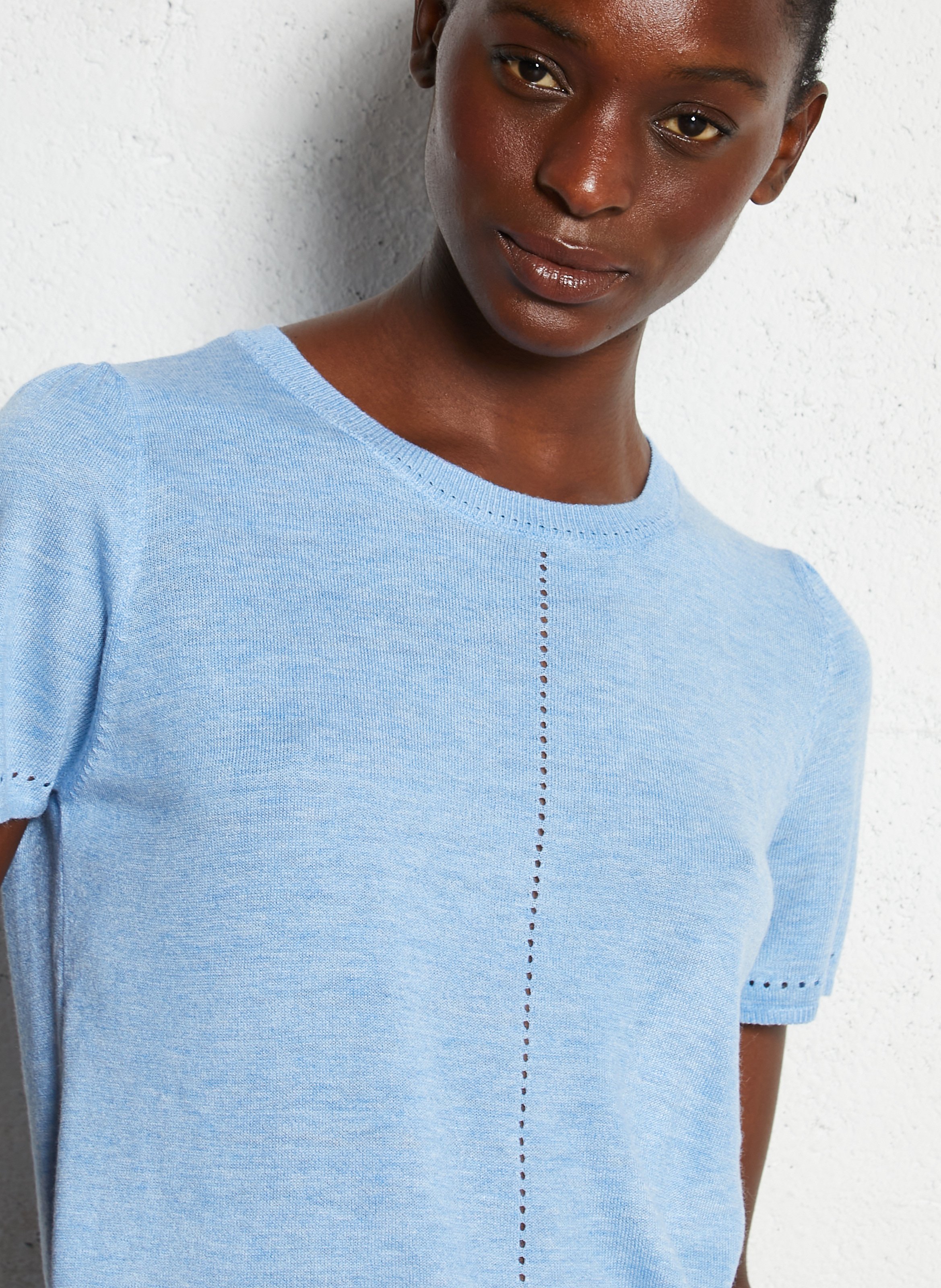 Rundhalsausschnitt-Pullover mit kurzen Ärmeln LA PETITE ETOILE Blau