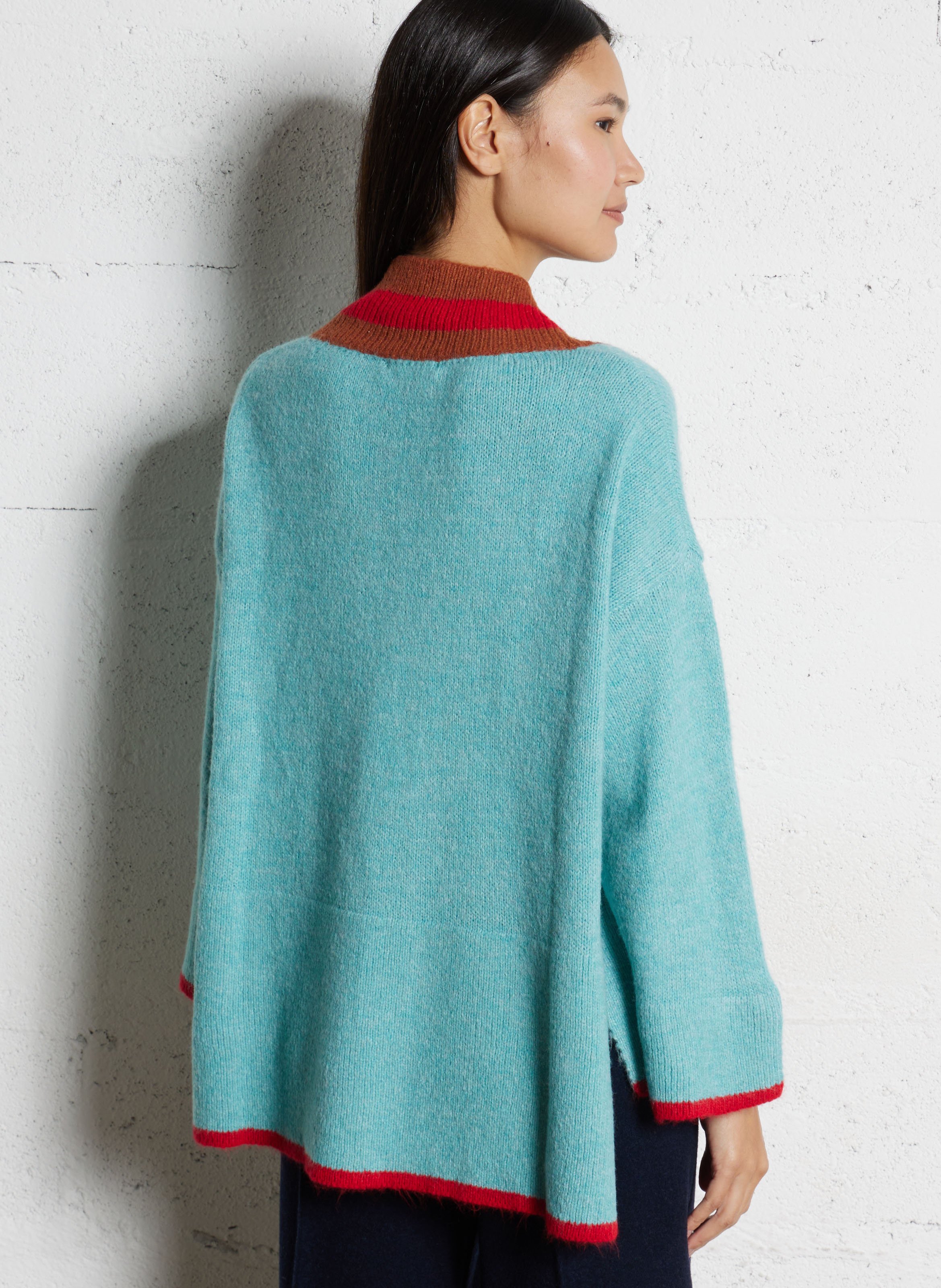 Pull oversize col V DR BLOOM Vert