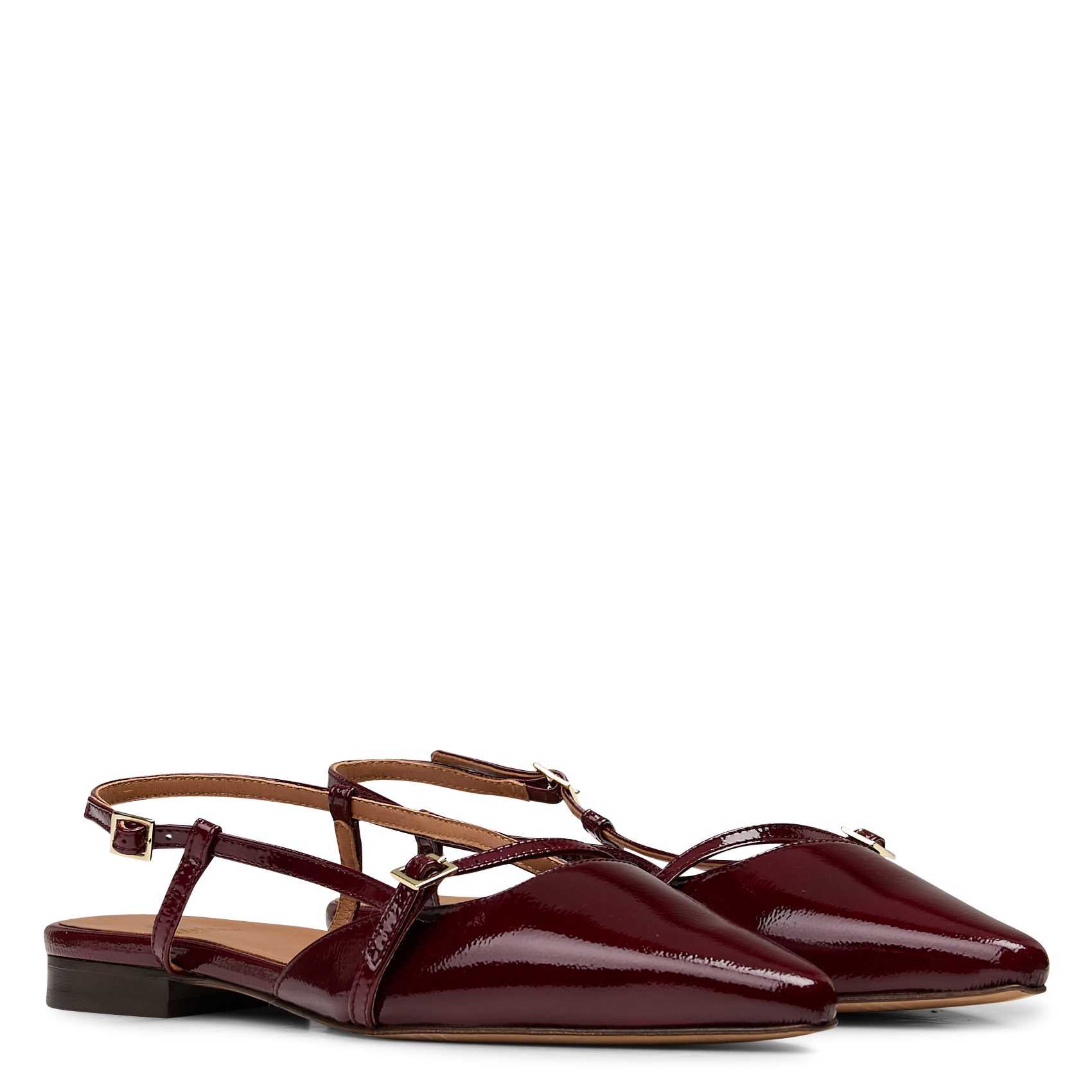 Jane patent leather ballet pumps BOBBIES Brown