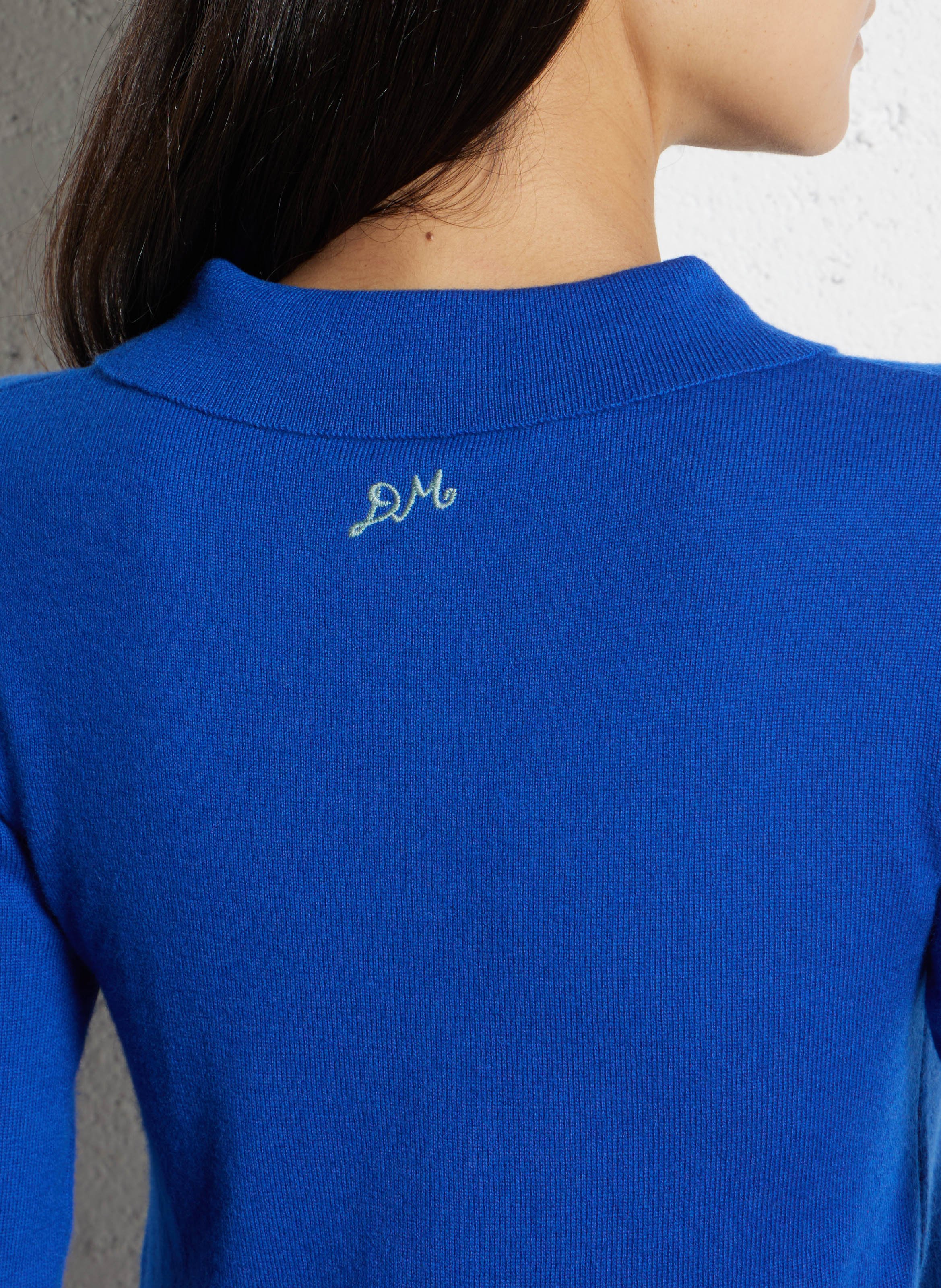 Cardigan unie en laine et cachemire DAMSON MADDER Bleu