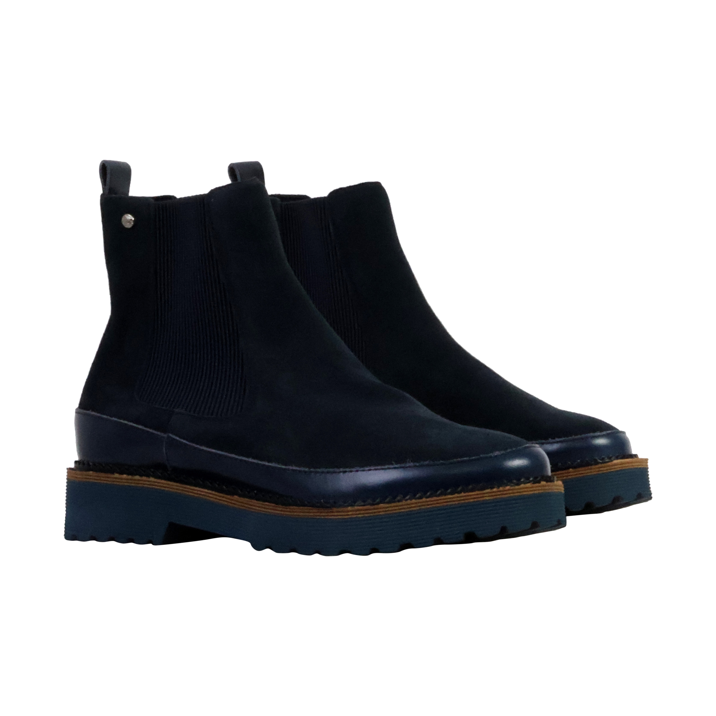 Olivia leather ankle boot Blue