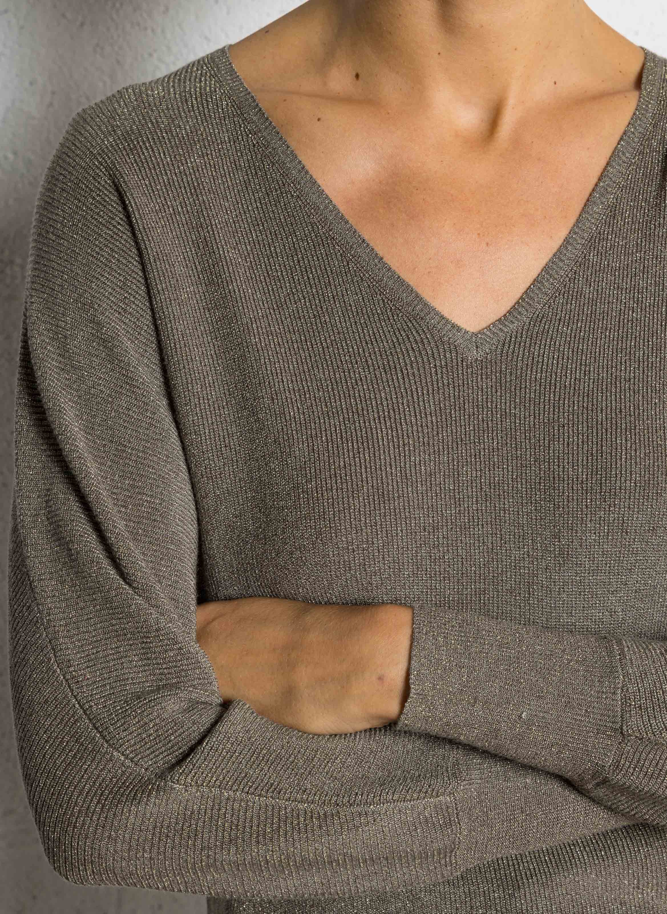 Pull ample pailleté manches chauve-souris  SUD EXPRESS Vert