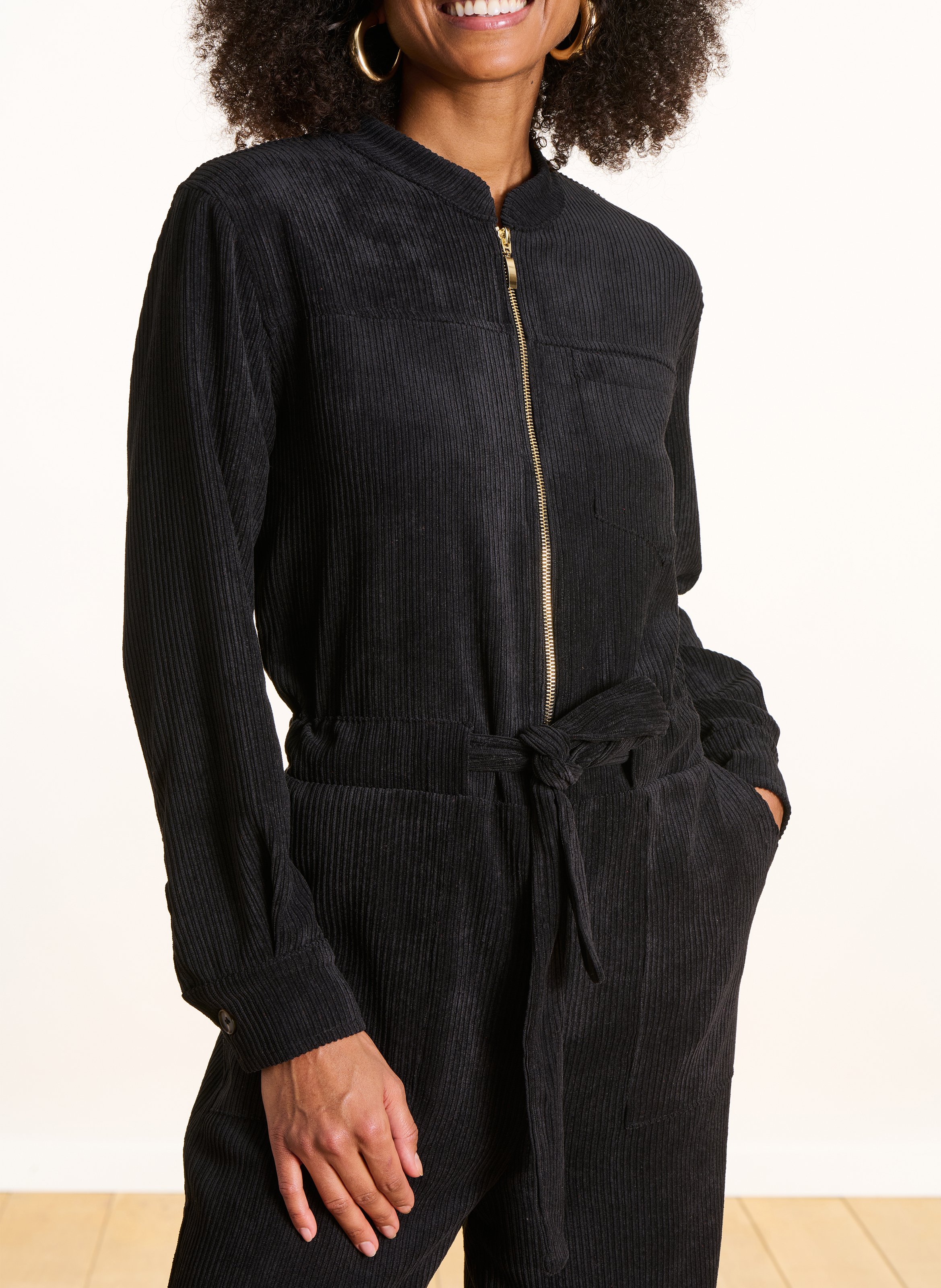 Ribbed straight jumpsuit LA FEE MARABOUTEE Black