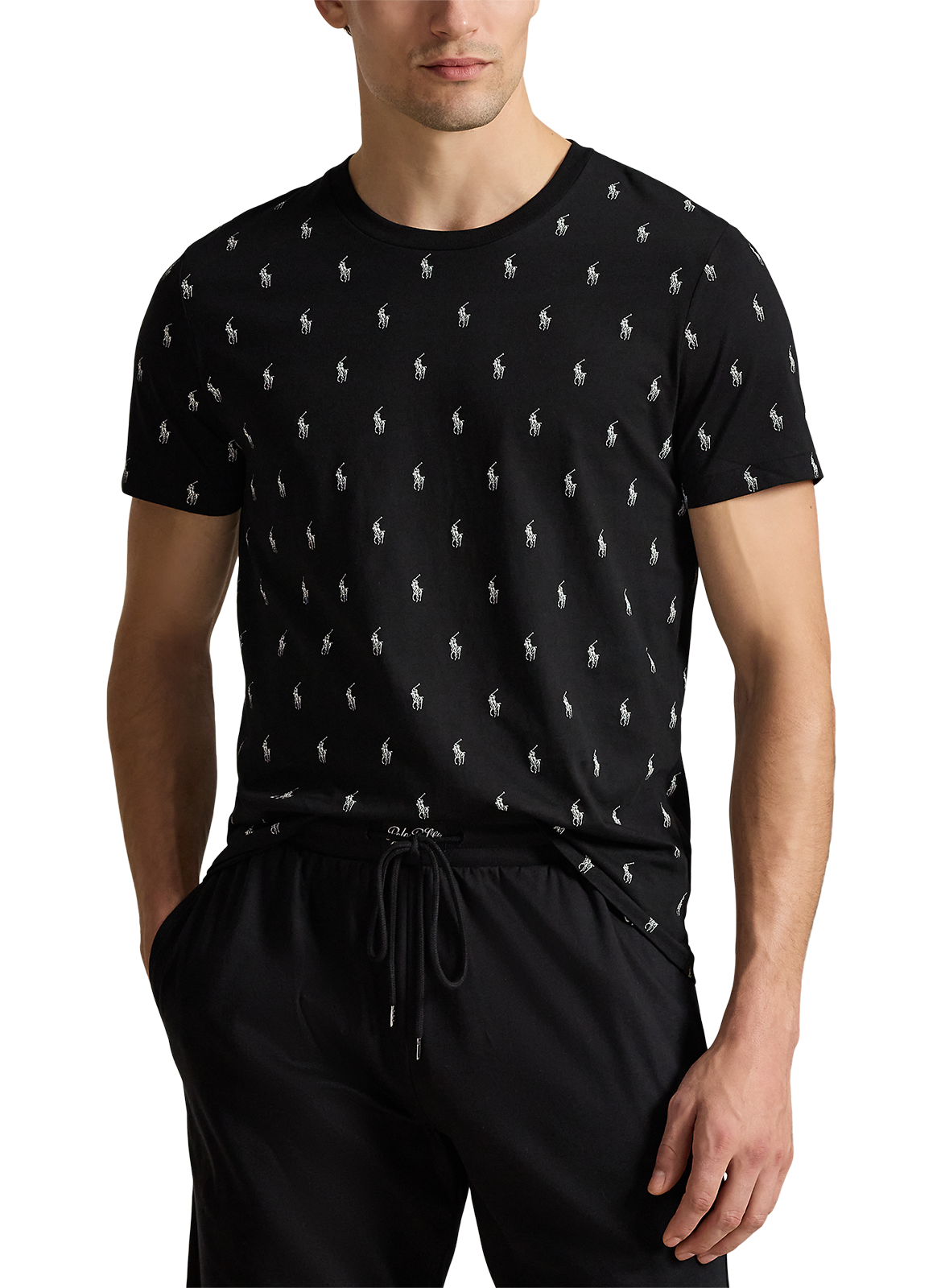 Tee-shirt col rond en coton POLO RALPH LAUREN Noir
