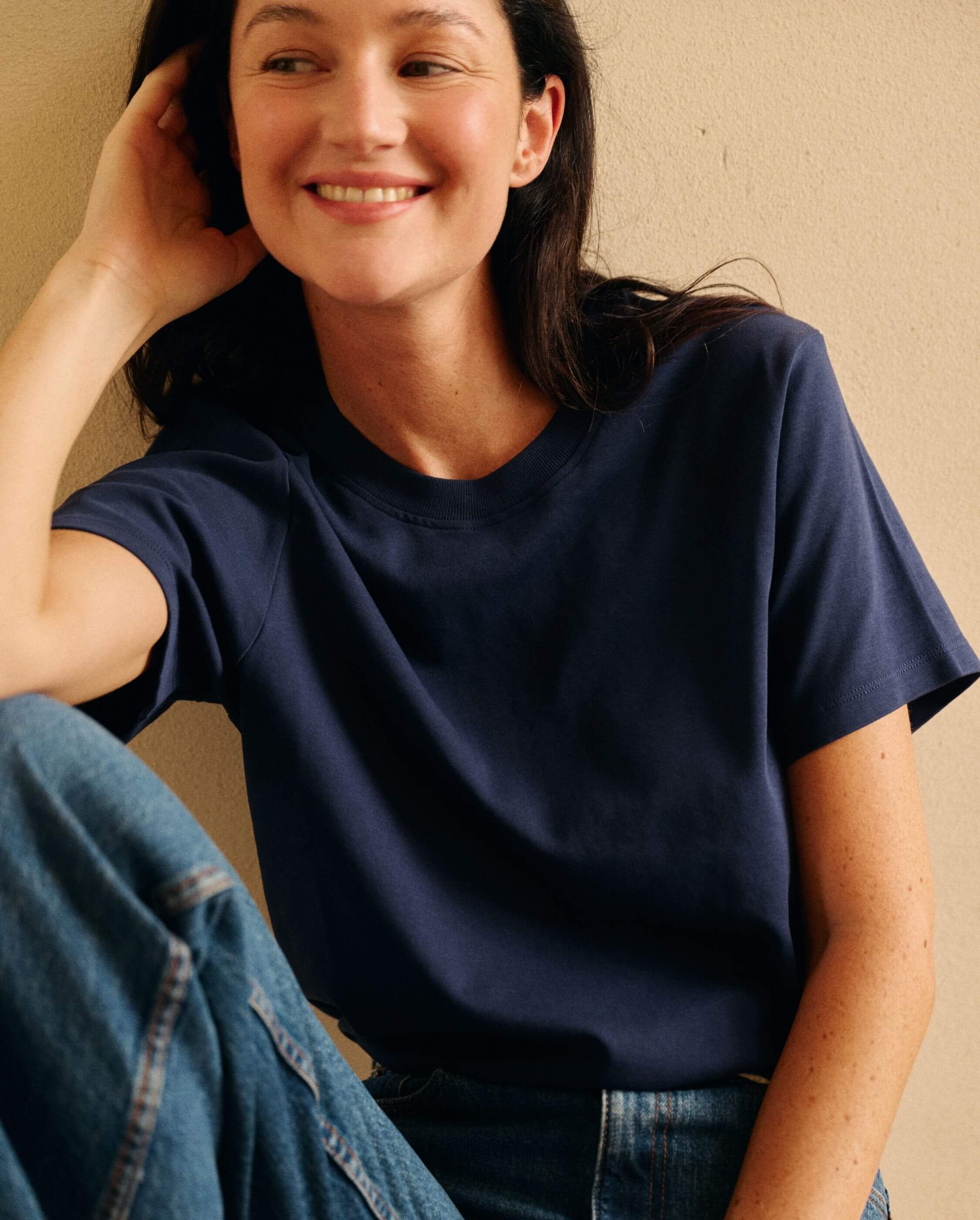 Women's organic cotton t-shirt, navy ANGARDE Blue