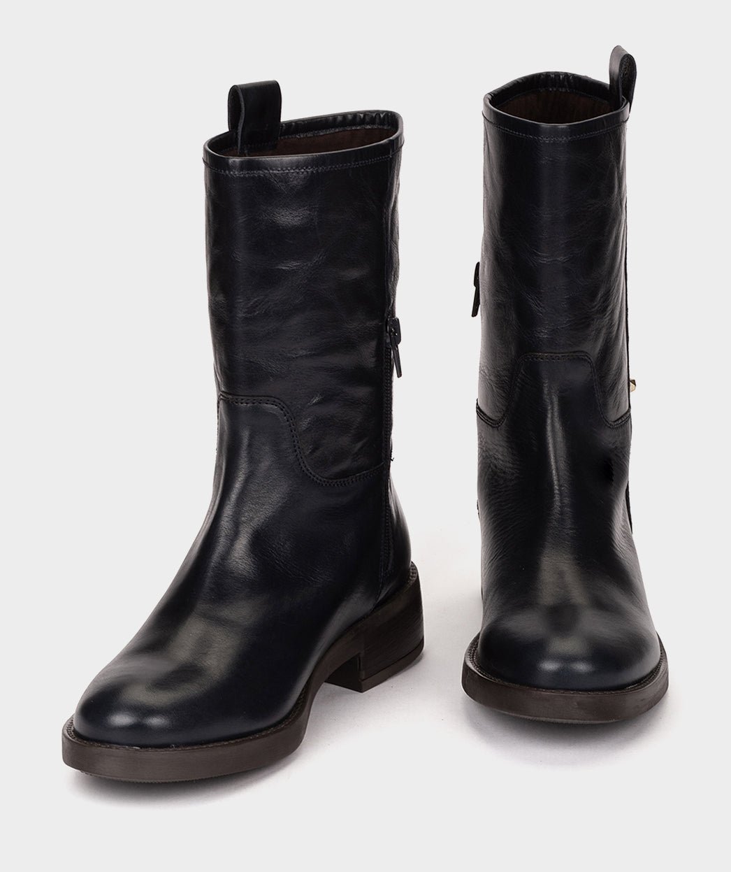 Navy blue leather boots PEDRO MIRALLES Blue