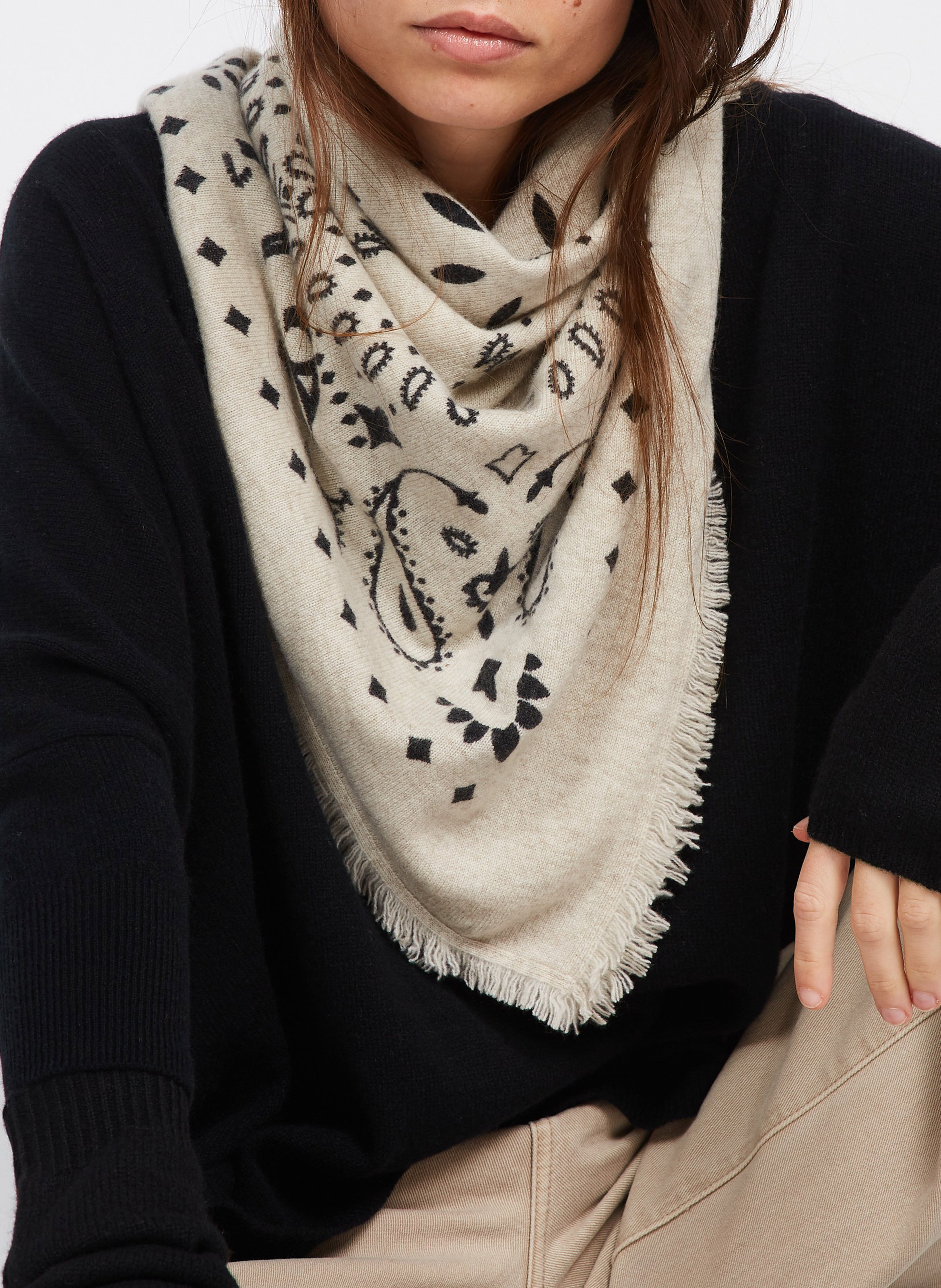 Pull col V oversize en cachemire KUJTEN Noir