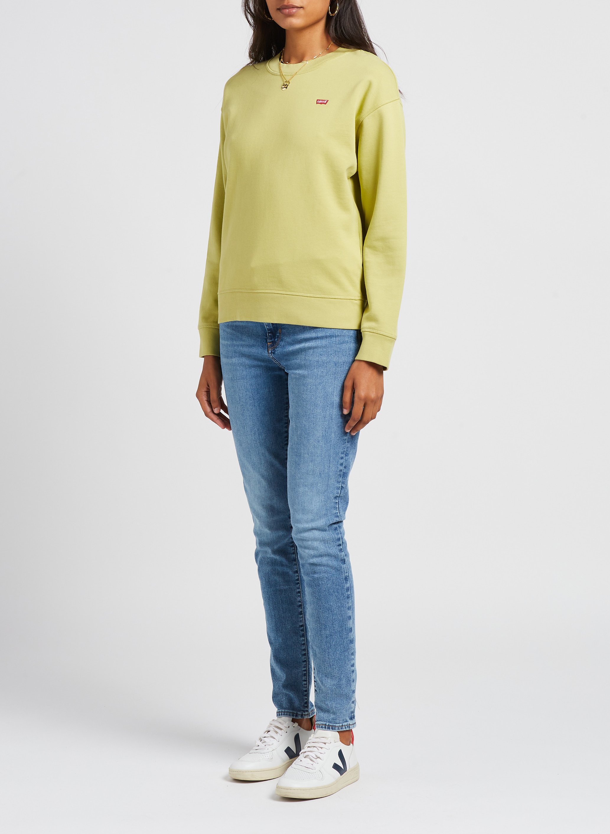 Sweat ample à col rond en coton LEVI'S Vert