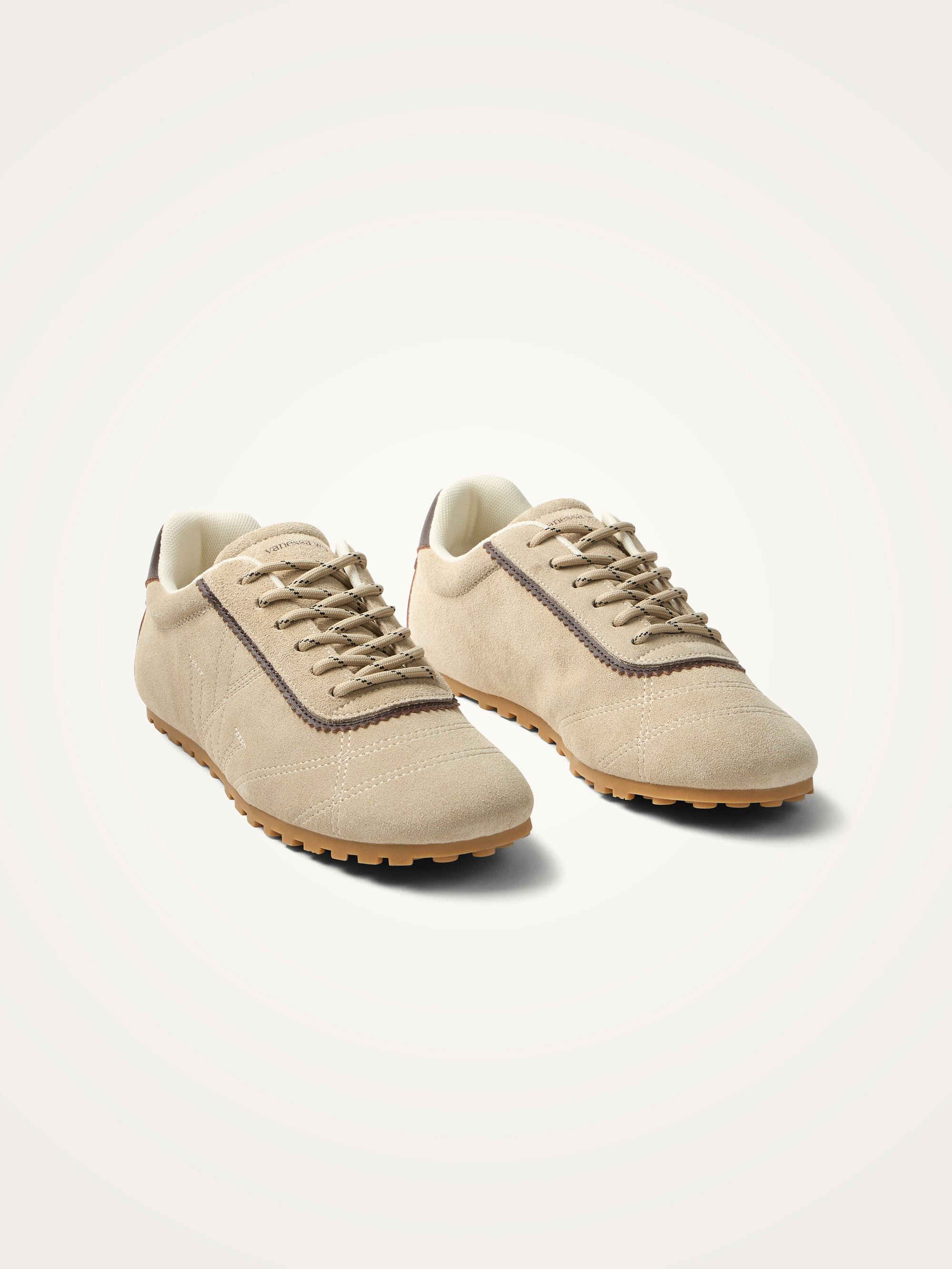 Sneakers with monogram sewn on a thin grooved sole VANESSA WU Beige