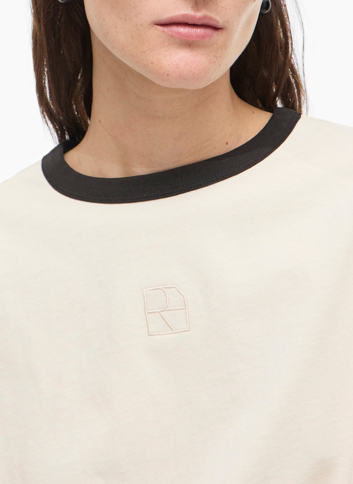 Tee-shirt col rond en coton bio ROUGE EDIT Beige