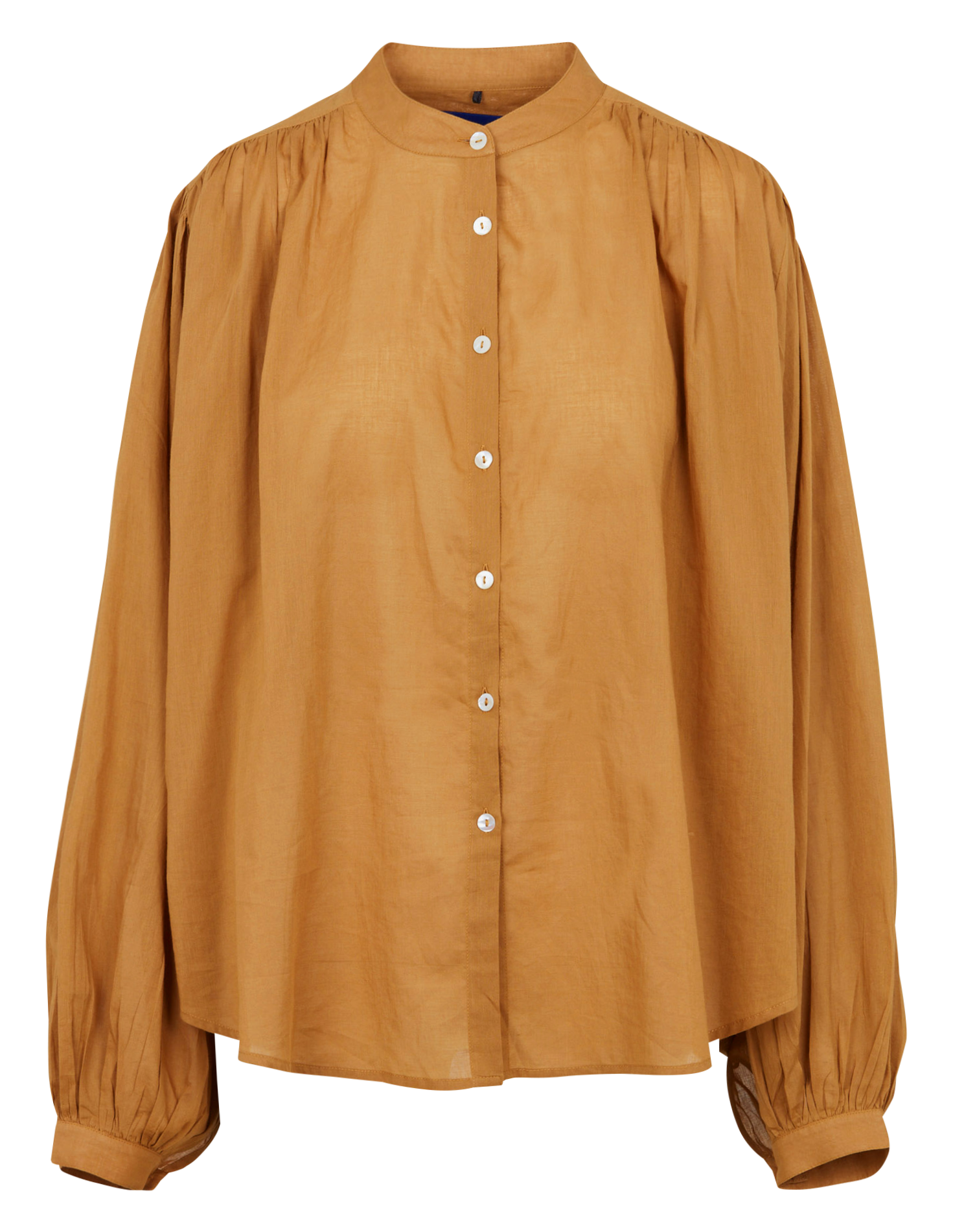 Blouse met Maokraag MES DEMOISELLES Bruin