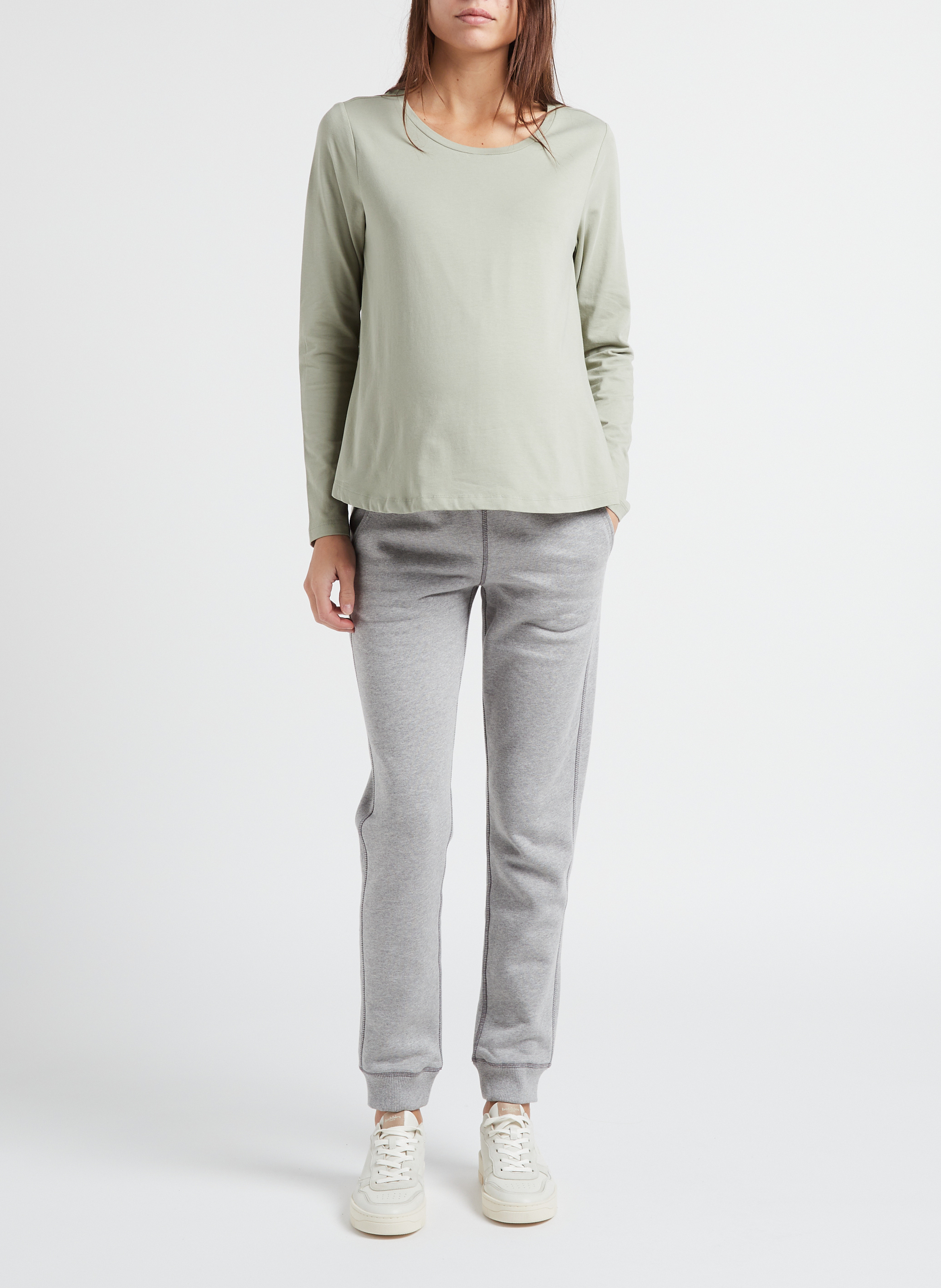 Tee-shirt col rond en coton bio mélangé  BOOB Vert