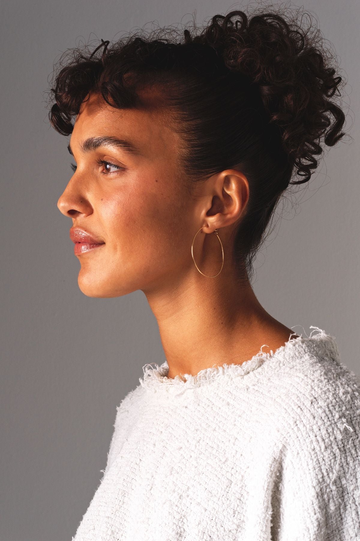 Maxi Sia Gold 750 Hoop Earrings YAY White