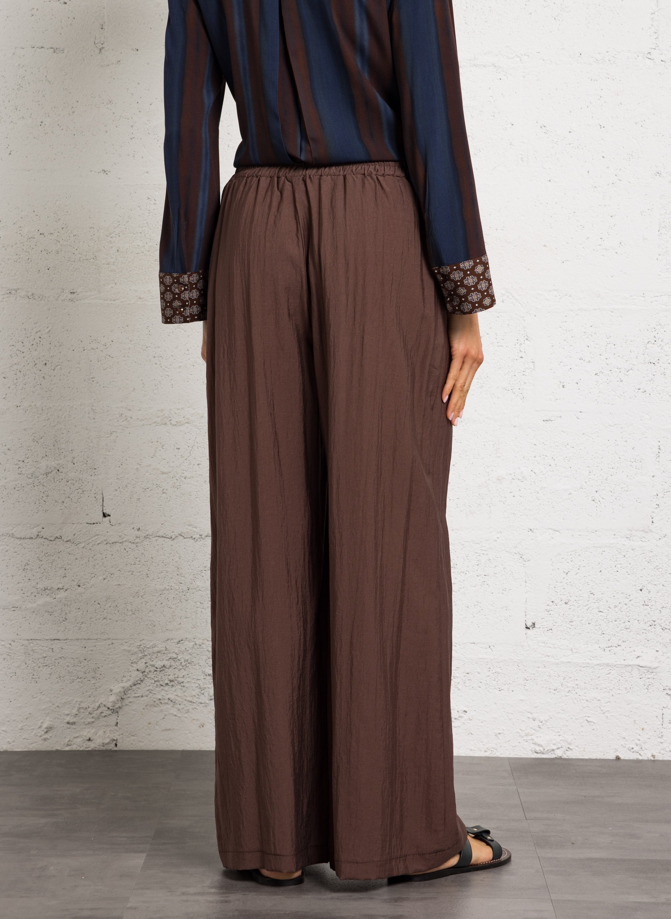 Pantalon large PLEASE Marron