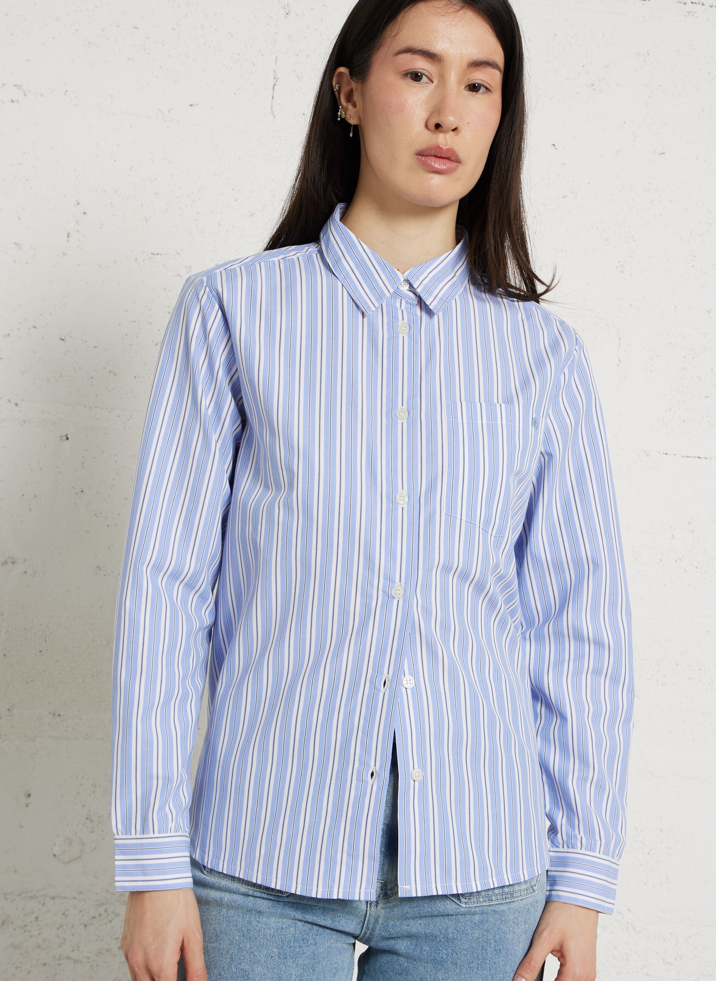 Chemise droite col classique à rayures LA PETITE ETOILE Beige