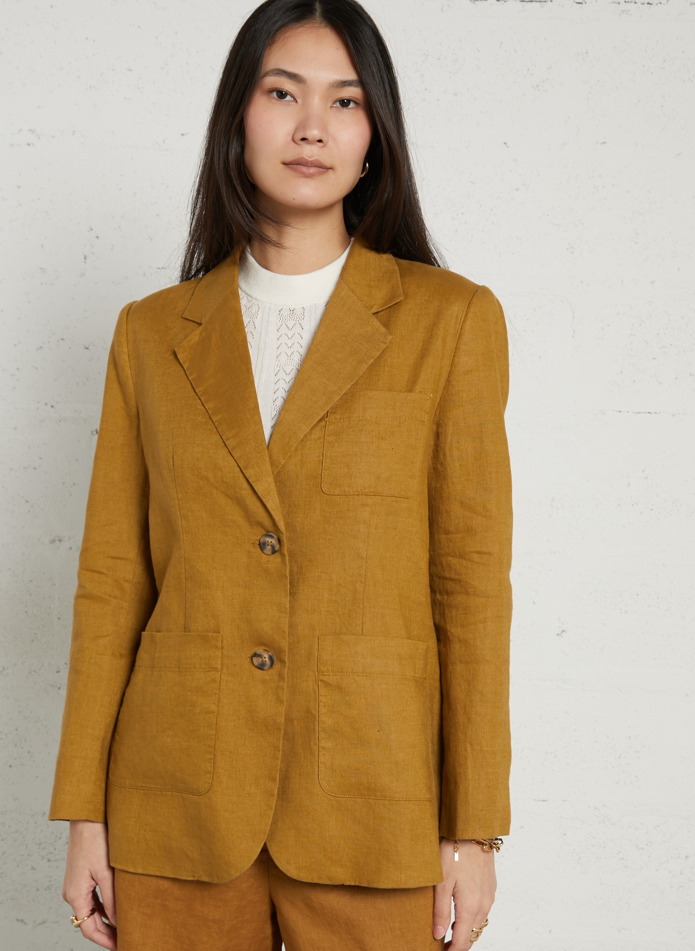 Linen suit jacket JC SOPHIE Brown