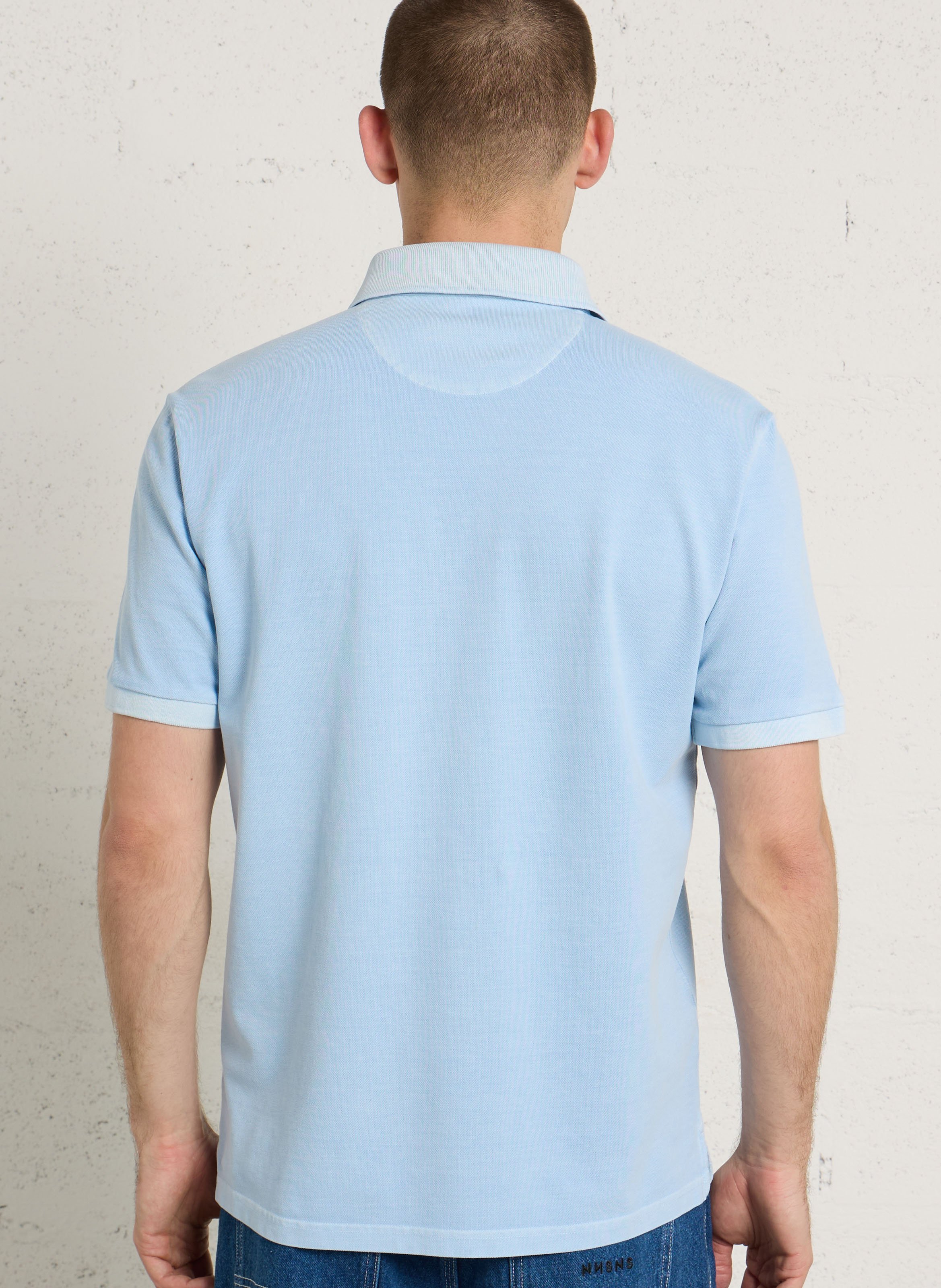 Straight cotton polo shirt GANT Blue