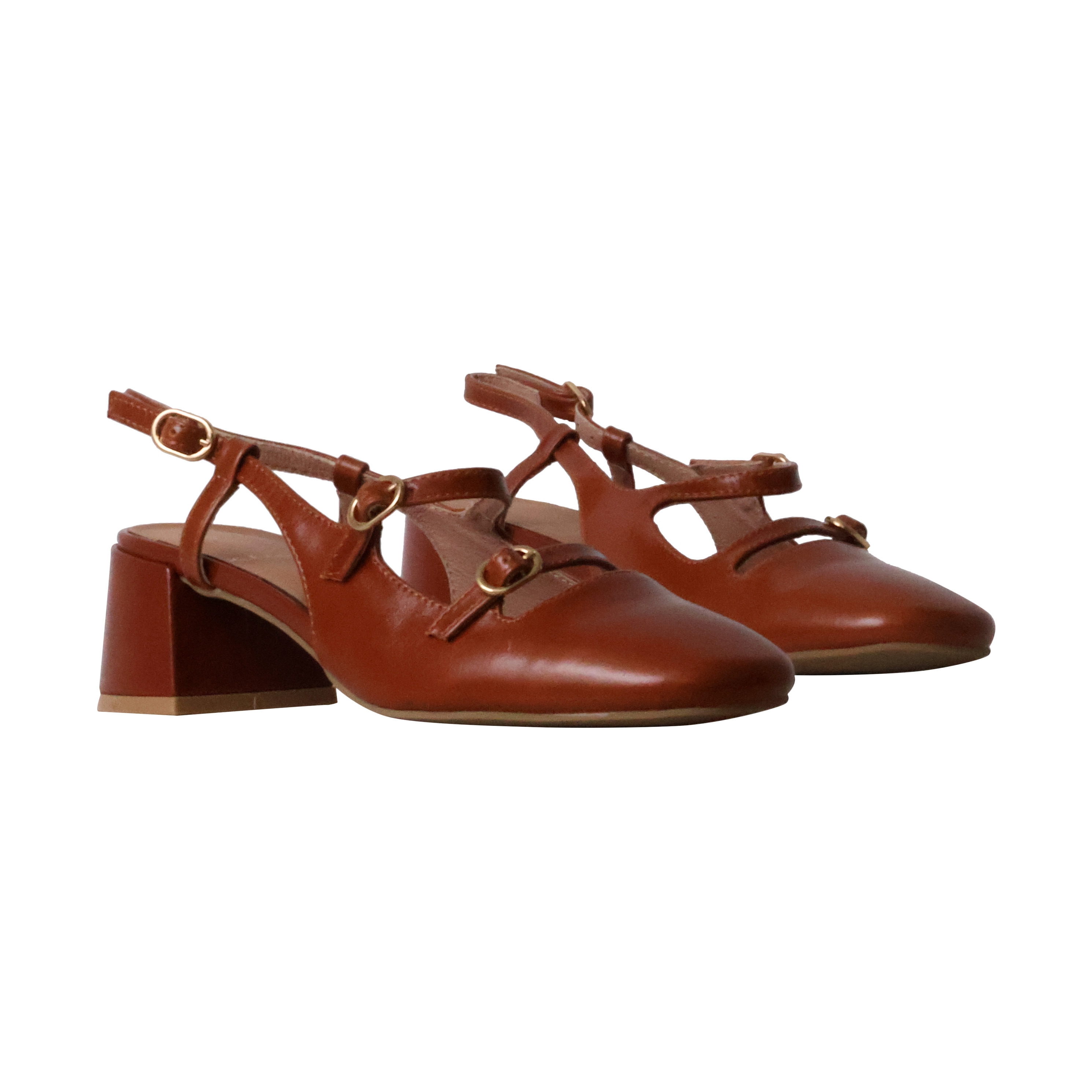 Escarpins cuir à talon  angeline EMILIE KARSTON Marron