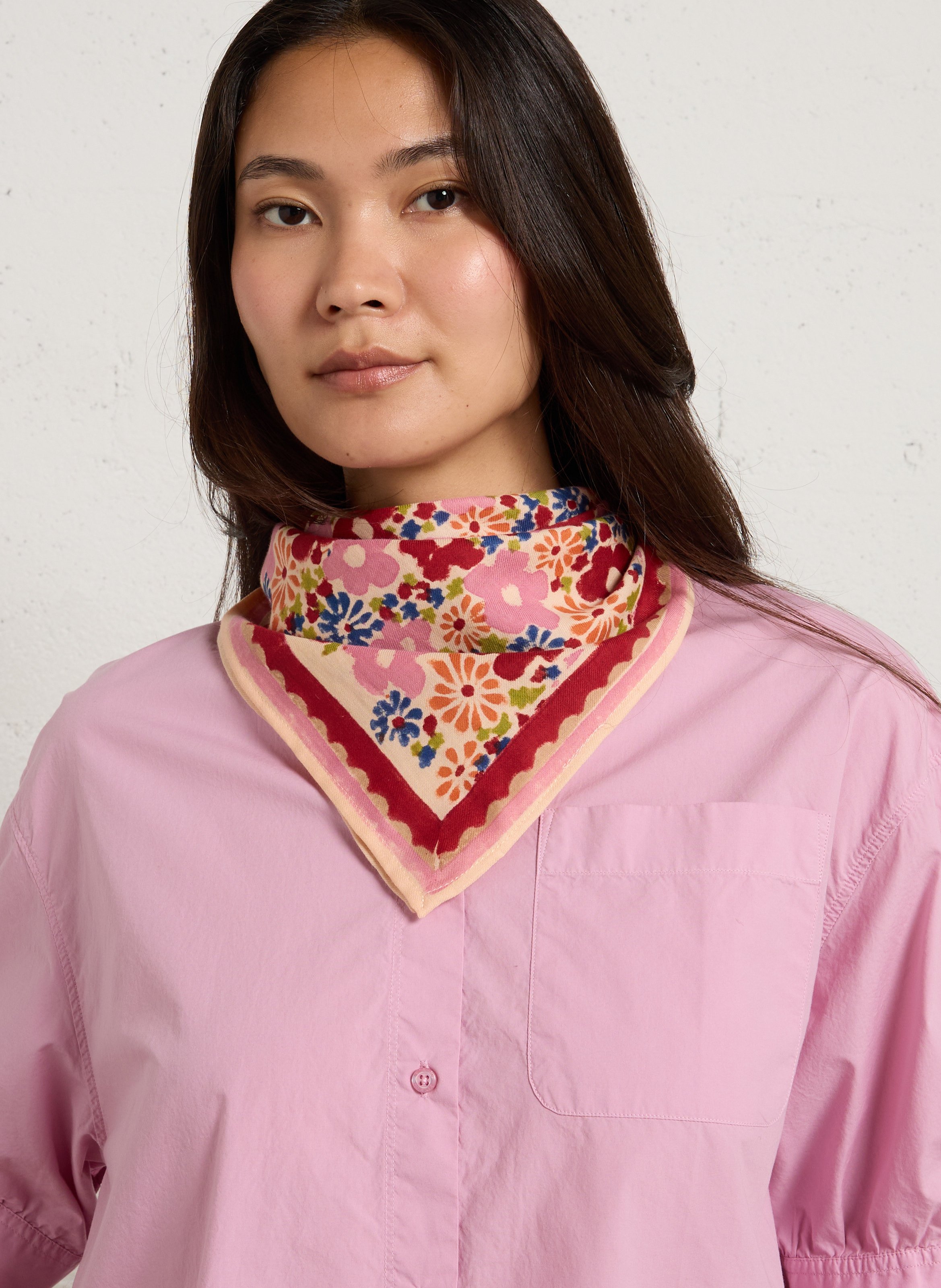Foulard en coton imprimé APACHES COLLECTIONS Beige