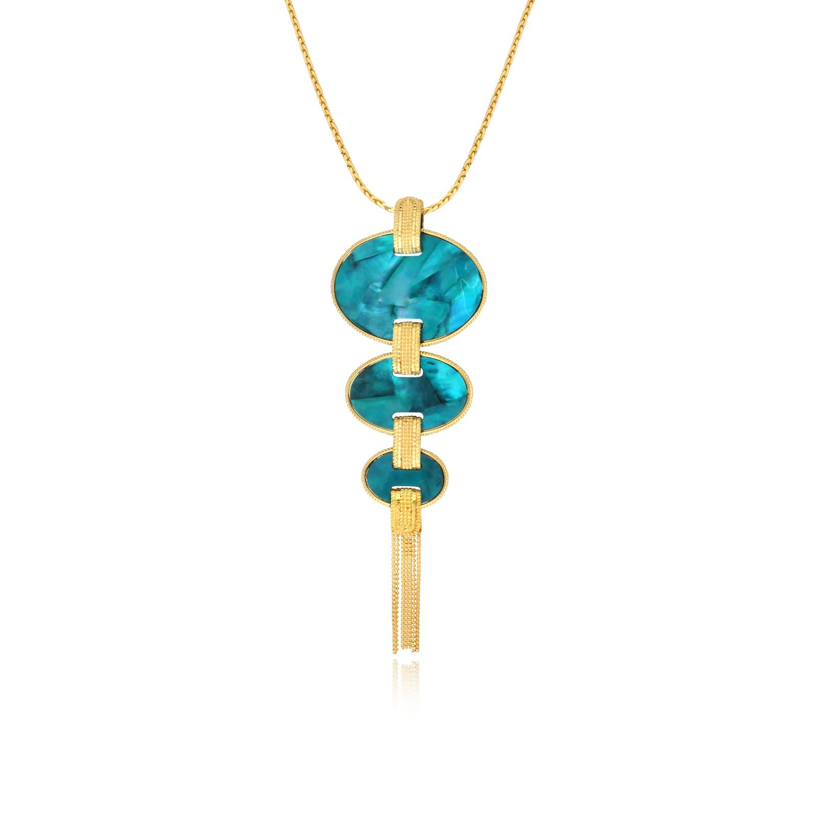 Long gold-plated necklace SATELLITE PARIS Green