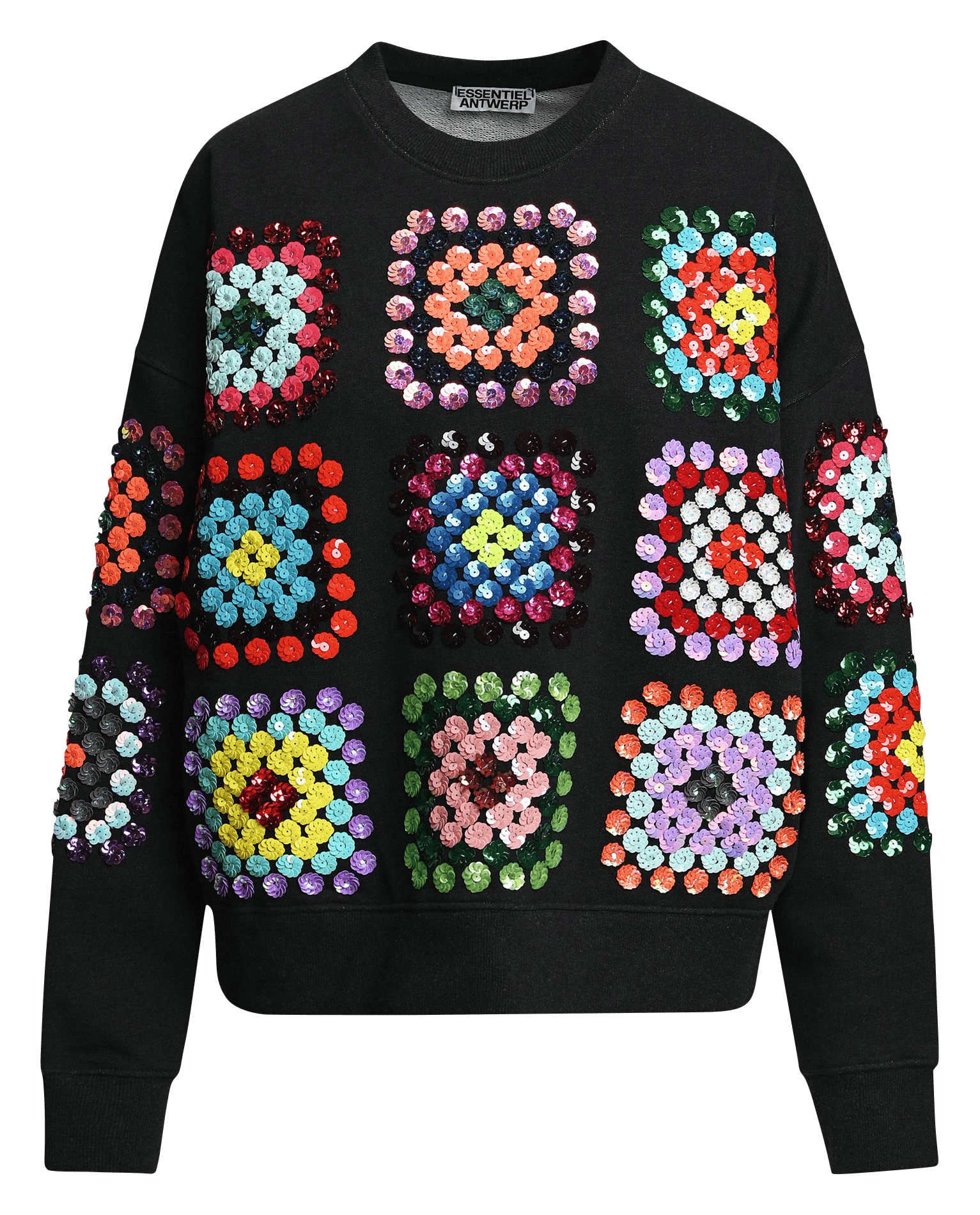 Rechte sweater met bloemenprint in katoen ESSENTIEL ANTWERP Veelkleurig