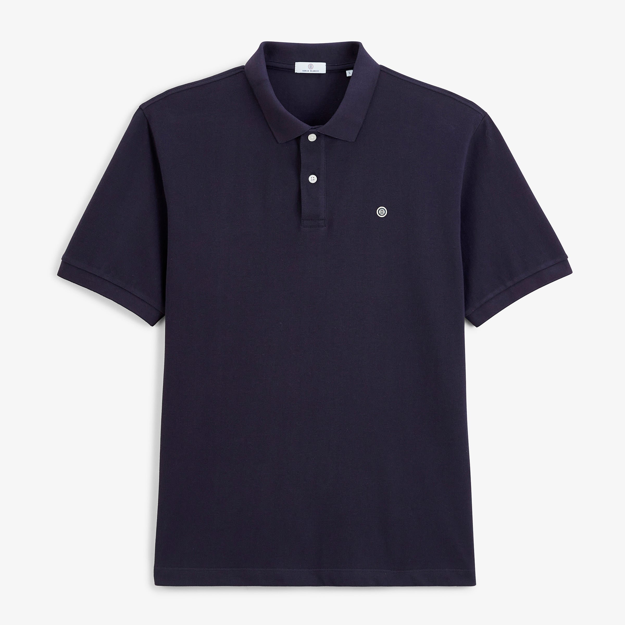Short-sleeved cotton piqué polo SERGE BLANCO Blue