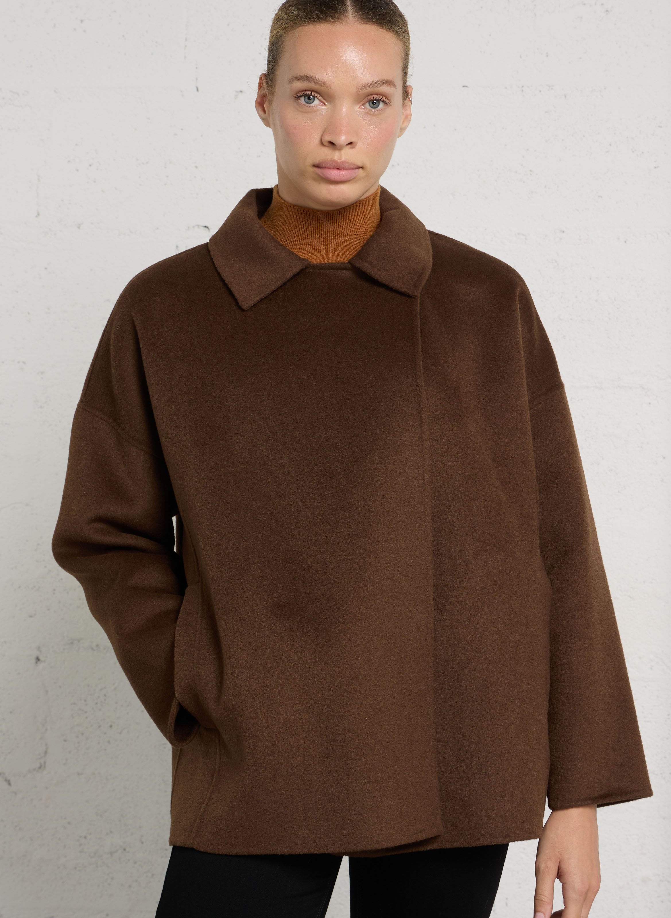 Blouson ample en laine mélangée MAISON 123 Marron