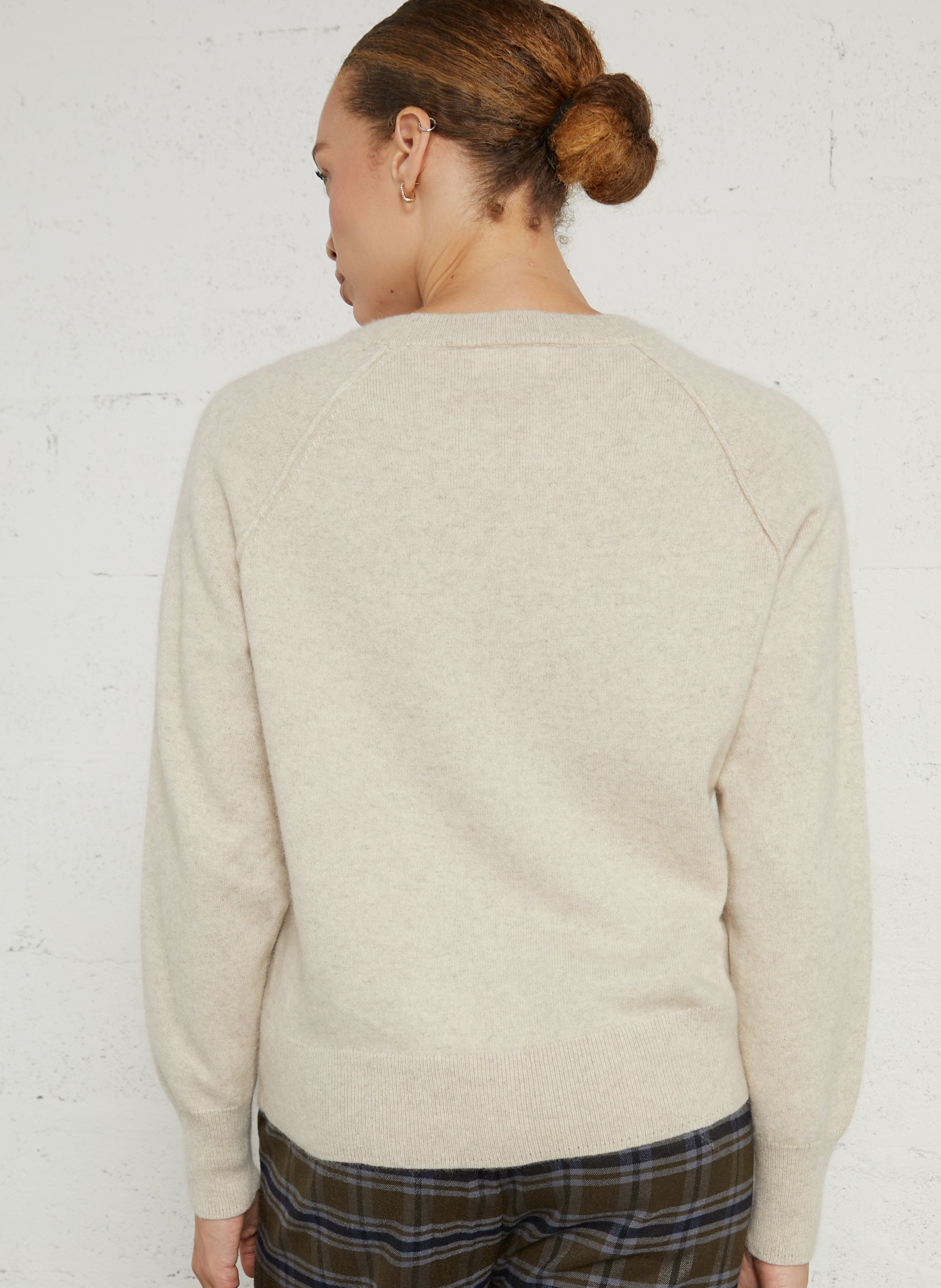 Pull col rond en laine mélangée BELLA JONES Beige