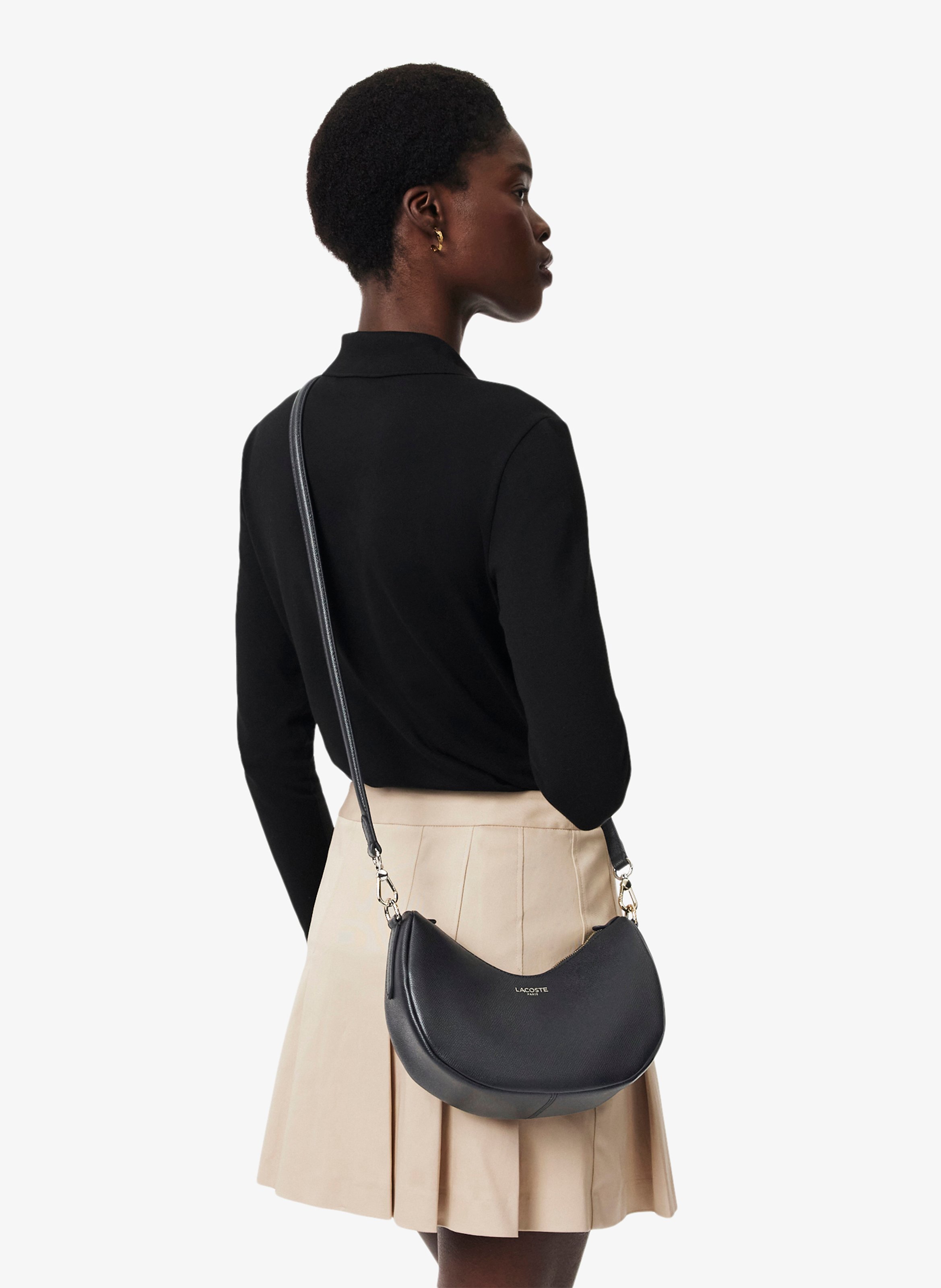 Mondtasche Champs-Élysées aus Leder LACOSTE Schwarz