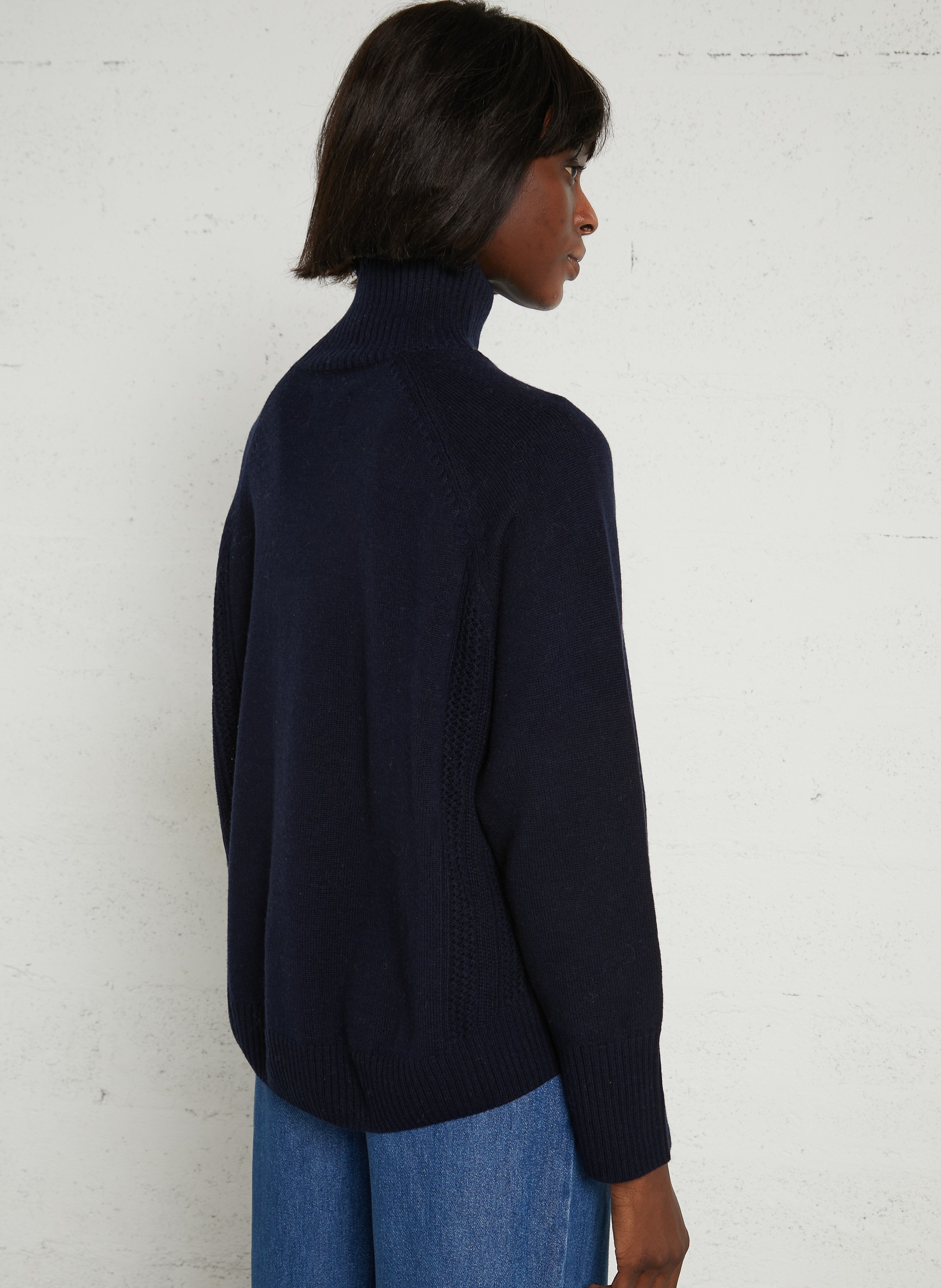 Oversize-Wollpullover DES PETITS HAUTS Blau