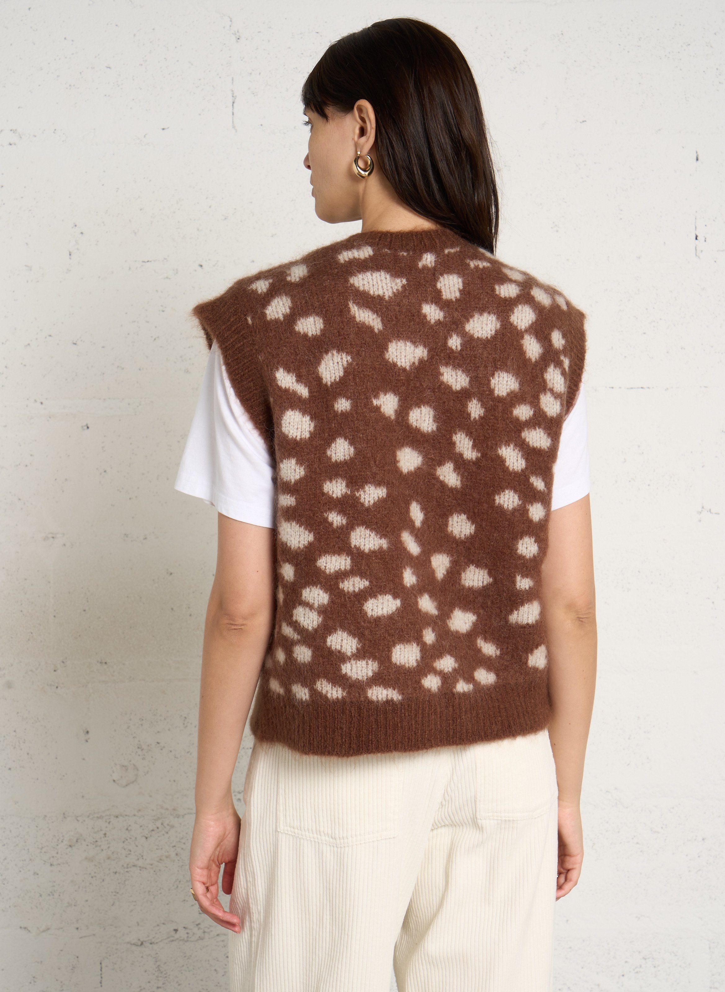Vest van wolmix met ronde hals DES PETITS HAUTS Veelkleurig