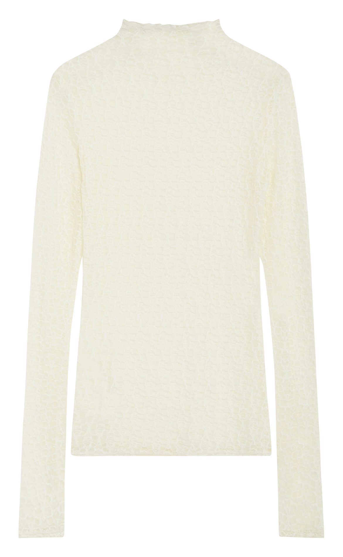 T-shirt manches longues cintré en dentelle GRACE ET MILA Blanc