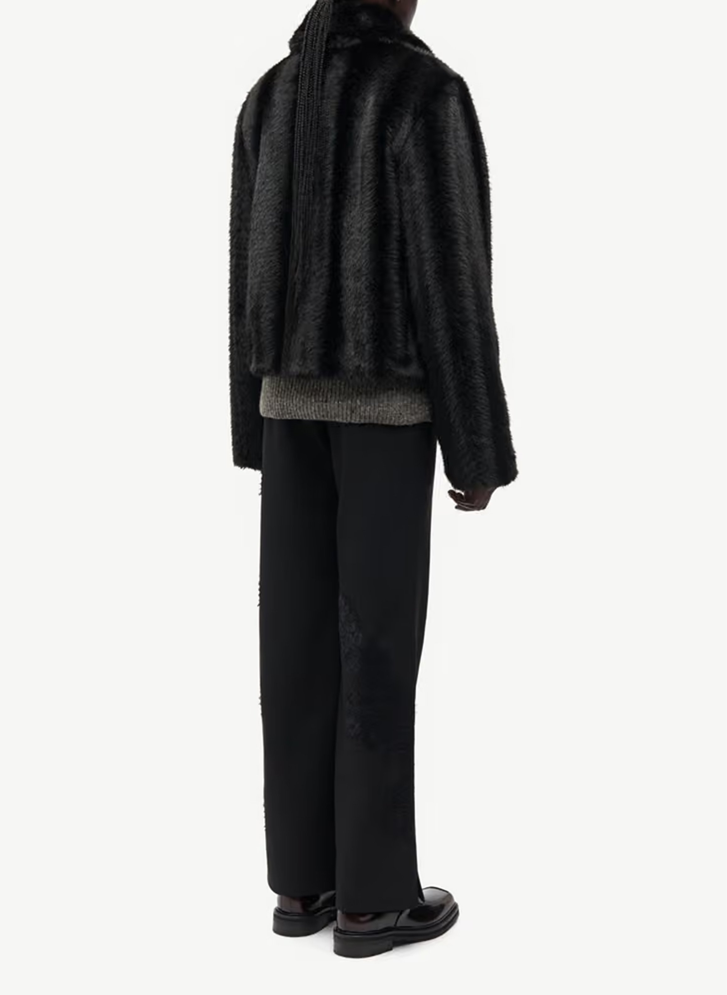 Veste droit col classique effet fourrure SAMSOE SAMSOE Noir
