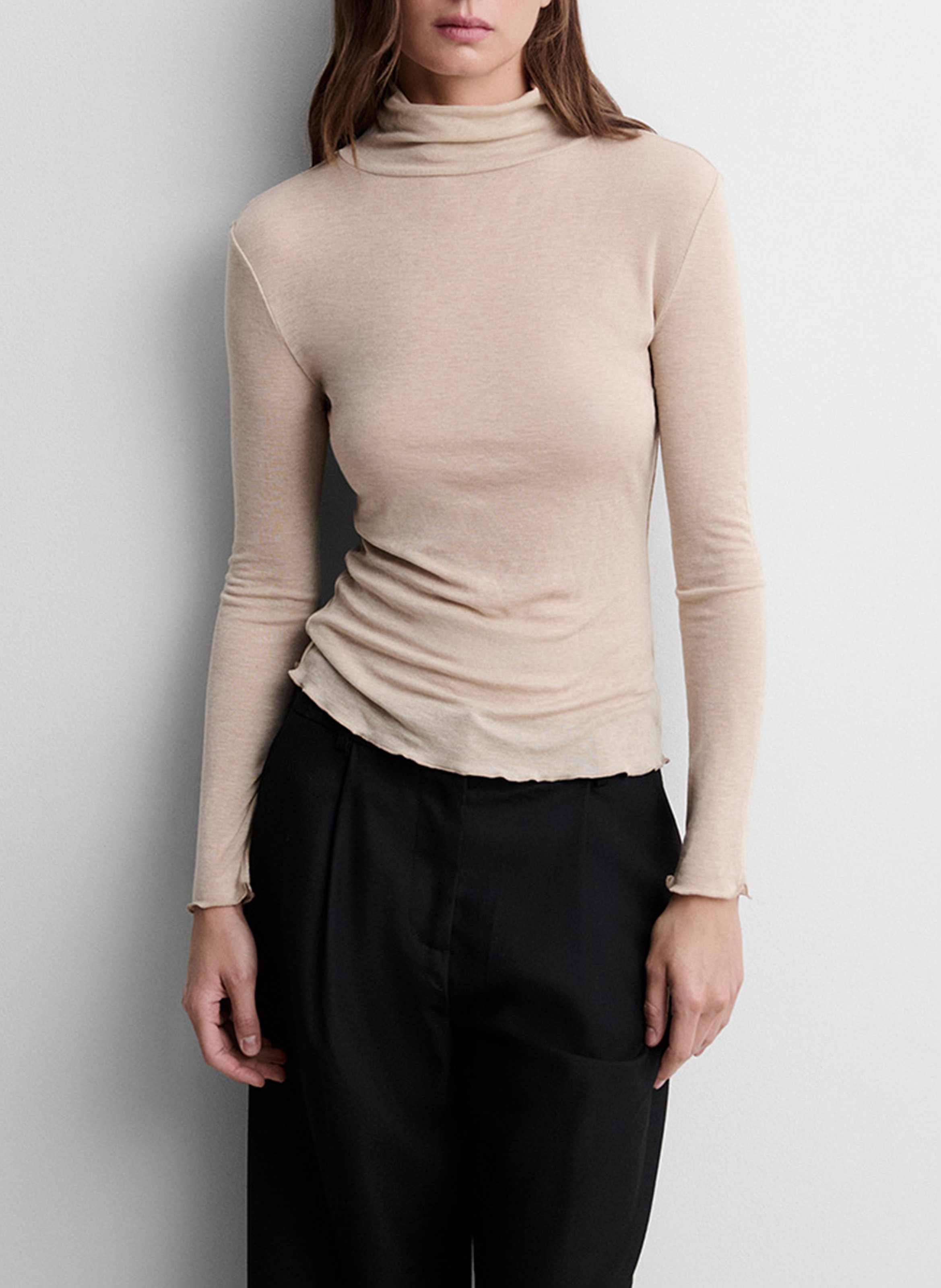 Plain high-neck top SIMORRA