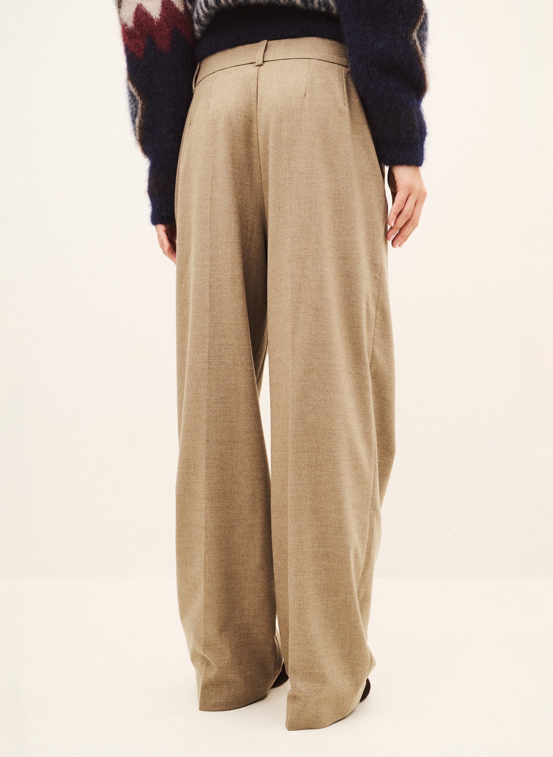 Einfarbige Bundfaltenhose BA&SH Beige