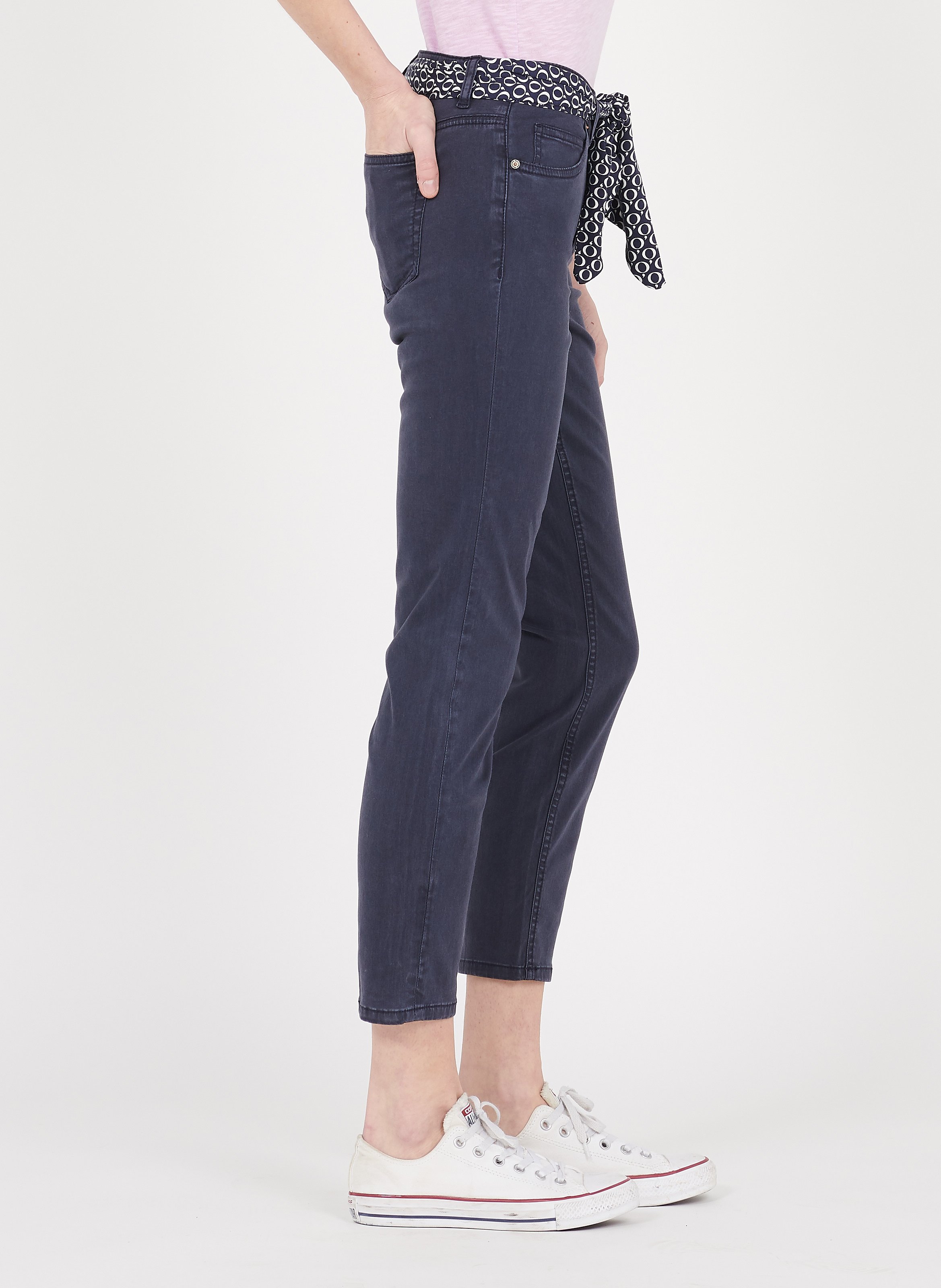 Slim-fit broek met ceintuur MARC O'POLO Blauw