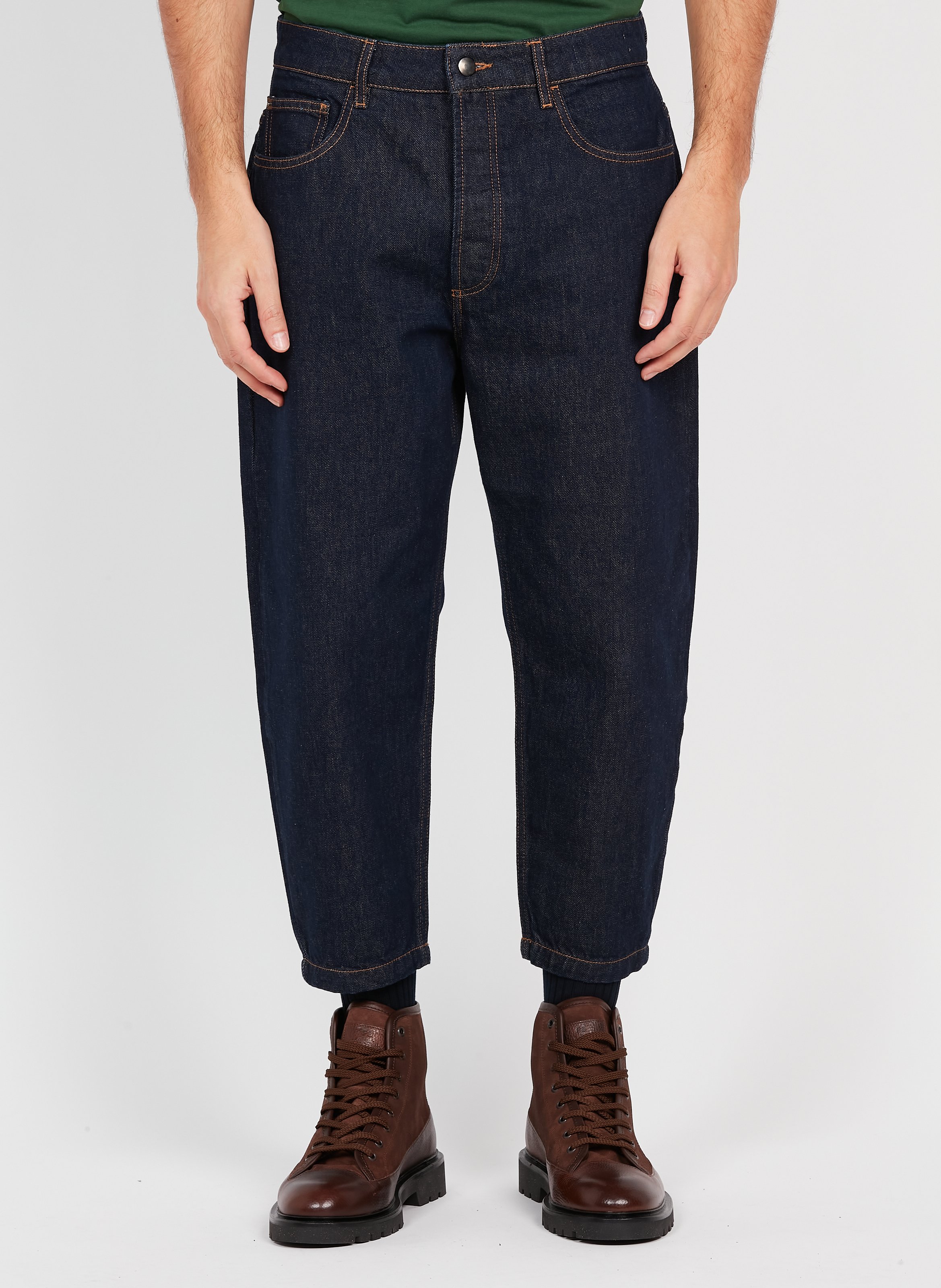 Loose-fit, katoenen jeans SAISON 1865 Blauw