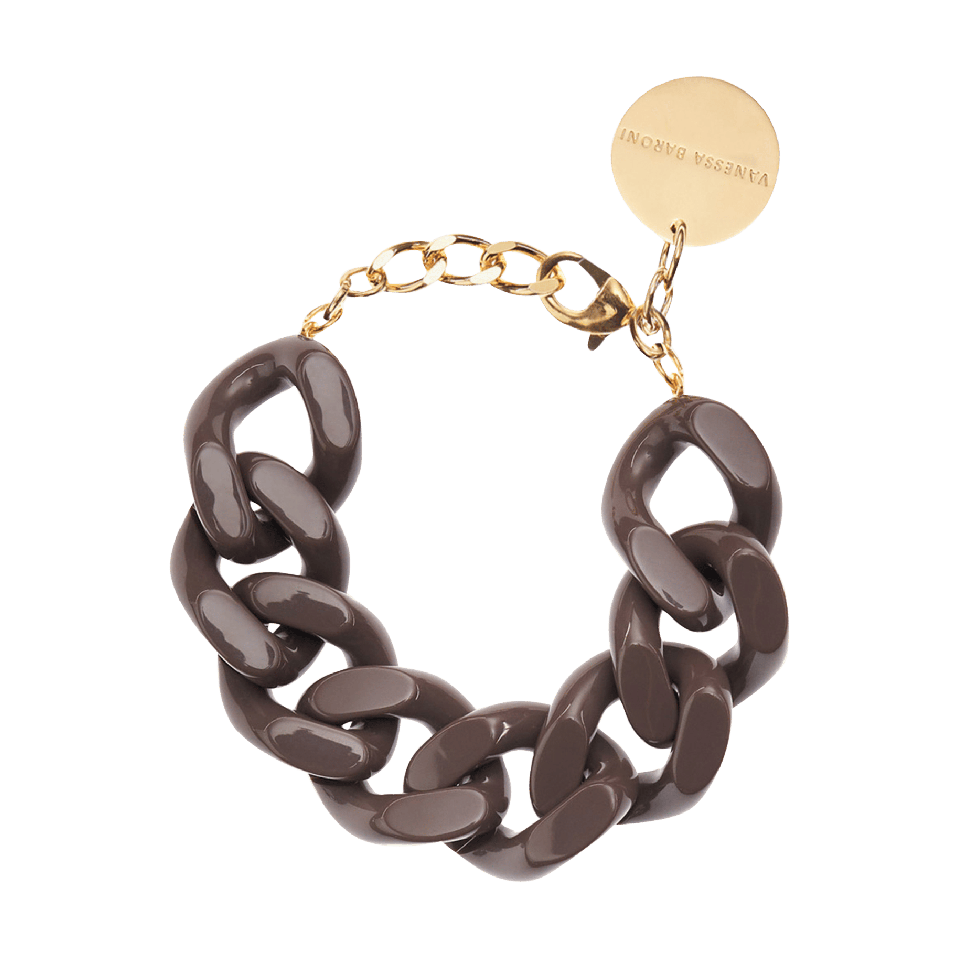 Bracelet à gros maillons plats  MarronVANESSA BARONI