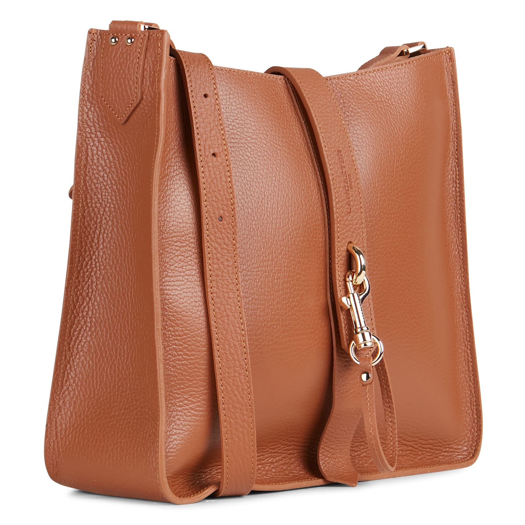 Large Leather Crossbody Bag Camel In Orange Lancaster Paris Women